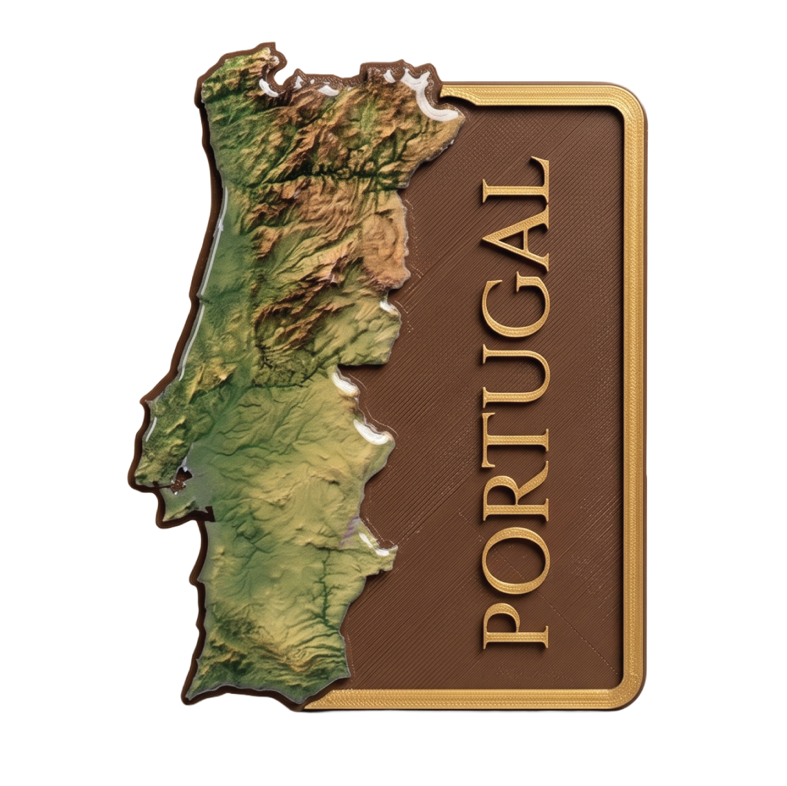 Mapa topográfico c/ relevo Portugal