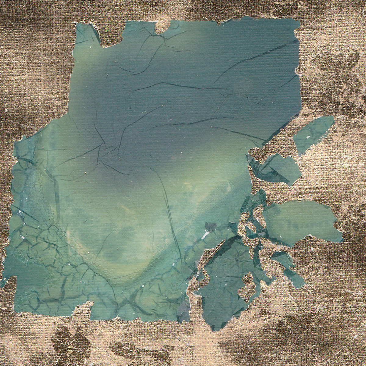 Green on Gold      Experimental piece, gold leaf on art paper. The Polaroid was one that was taken inside my camera bag, i then submitted it to caustic liquid and the heat before lifting it from the film. This piece sold during the Wirral Open Studio Tour 2019