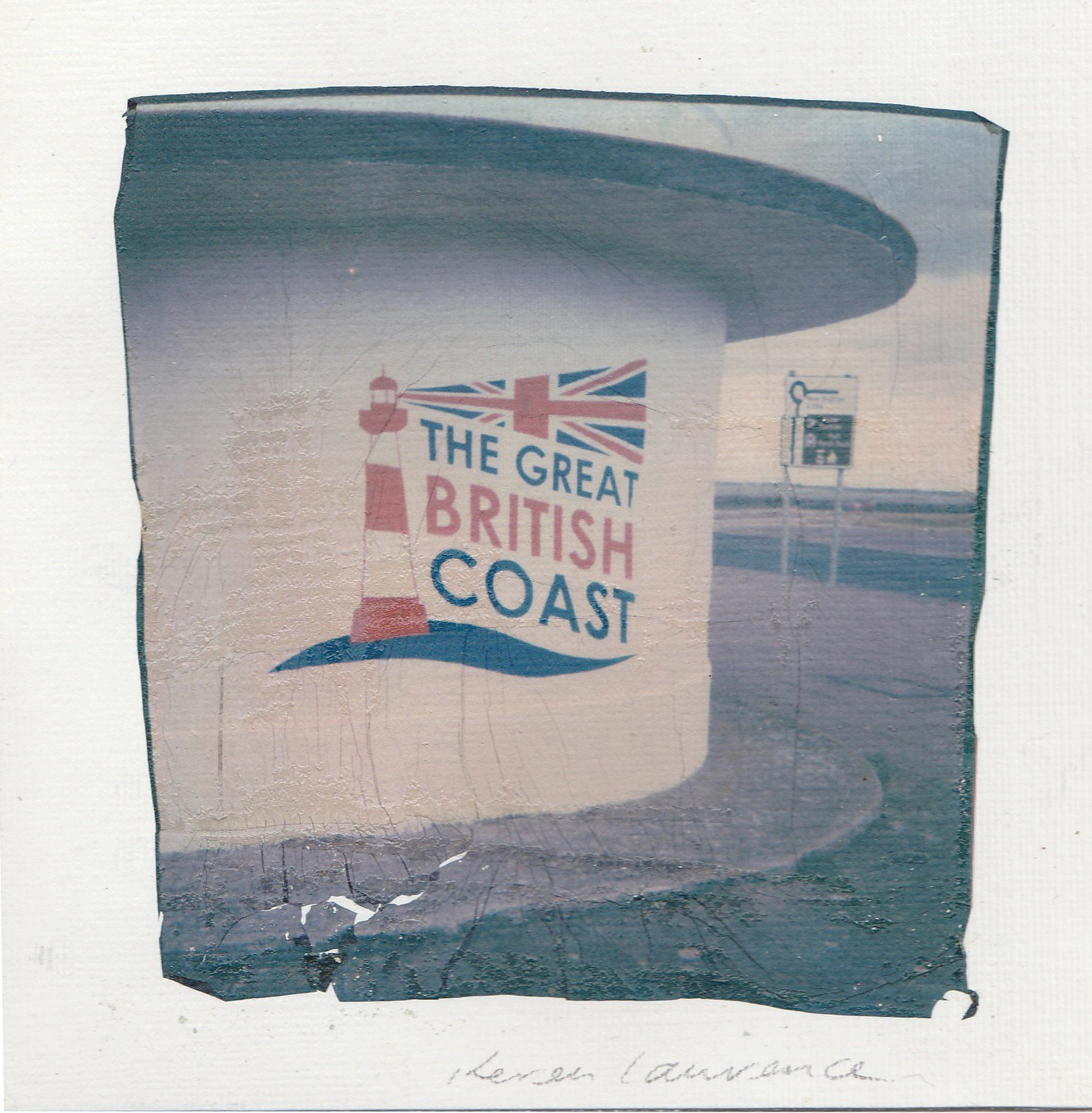 Welcome to New Brighton      Polaroid Lift onto Watercolour Paper