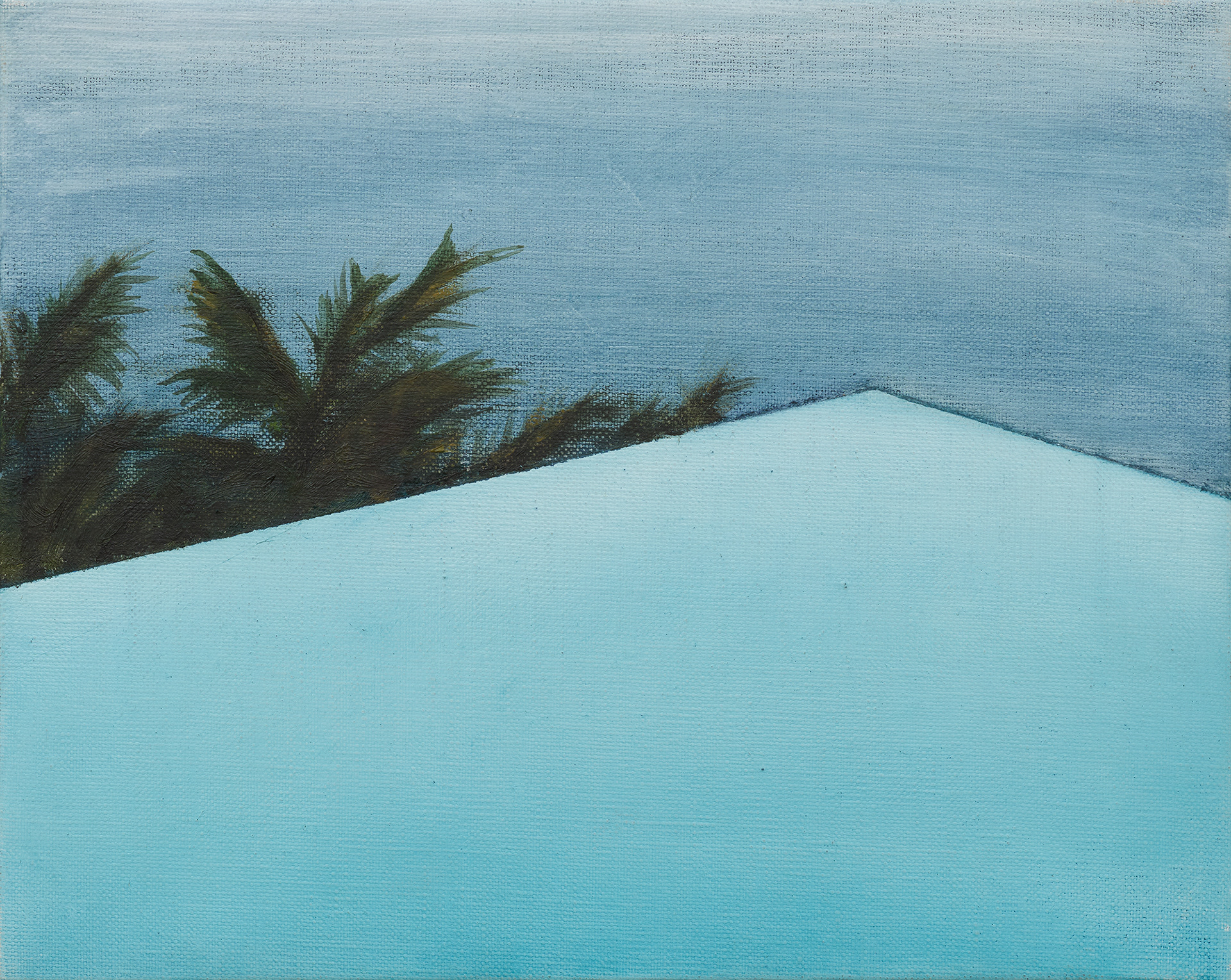 Infinity pool, oil on canvas, 24x30 cm, 2025 / Basen infinity, olej na płótnie, 24x30 cm, 2025