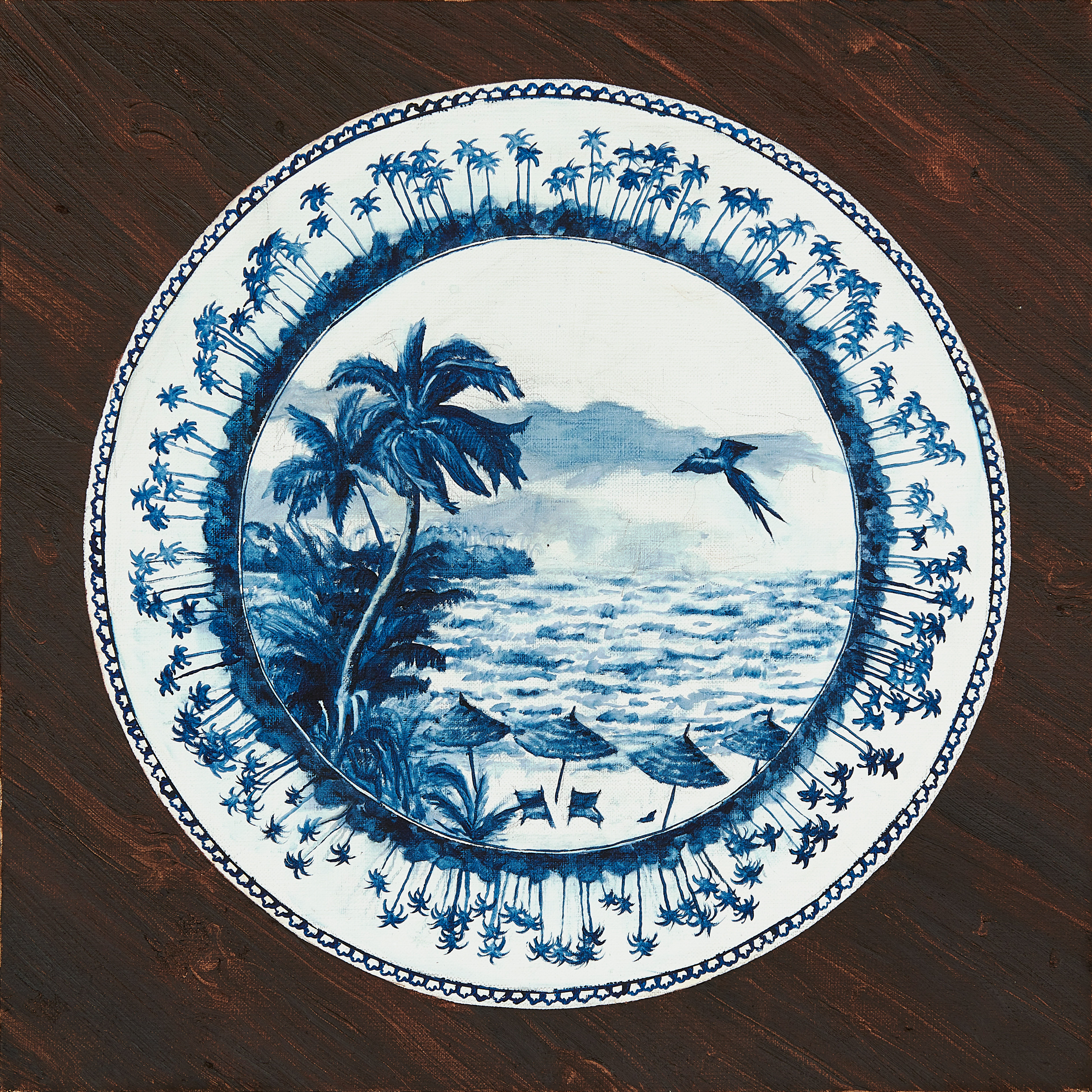 Breakfast part 2 (Plate), oil and paste wax on canvas, 40x40 cm, 2023 / Śniadanie cz.2 (Talerz), olej i pasta woskowa na płótnie, 40x40 cm, 2023