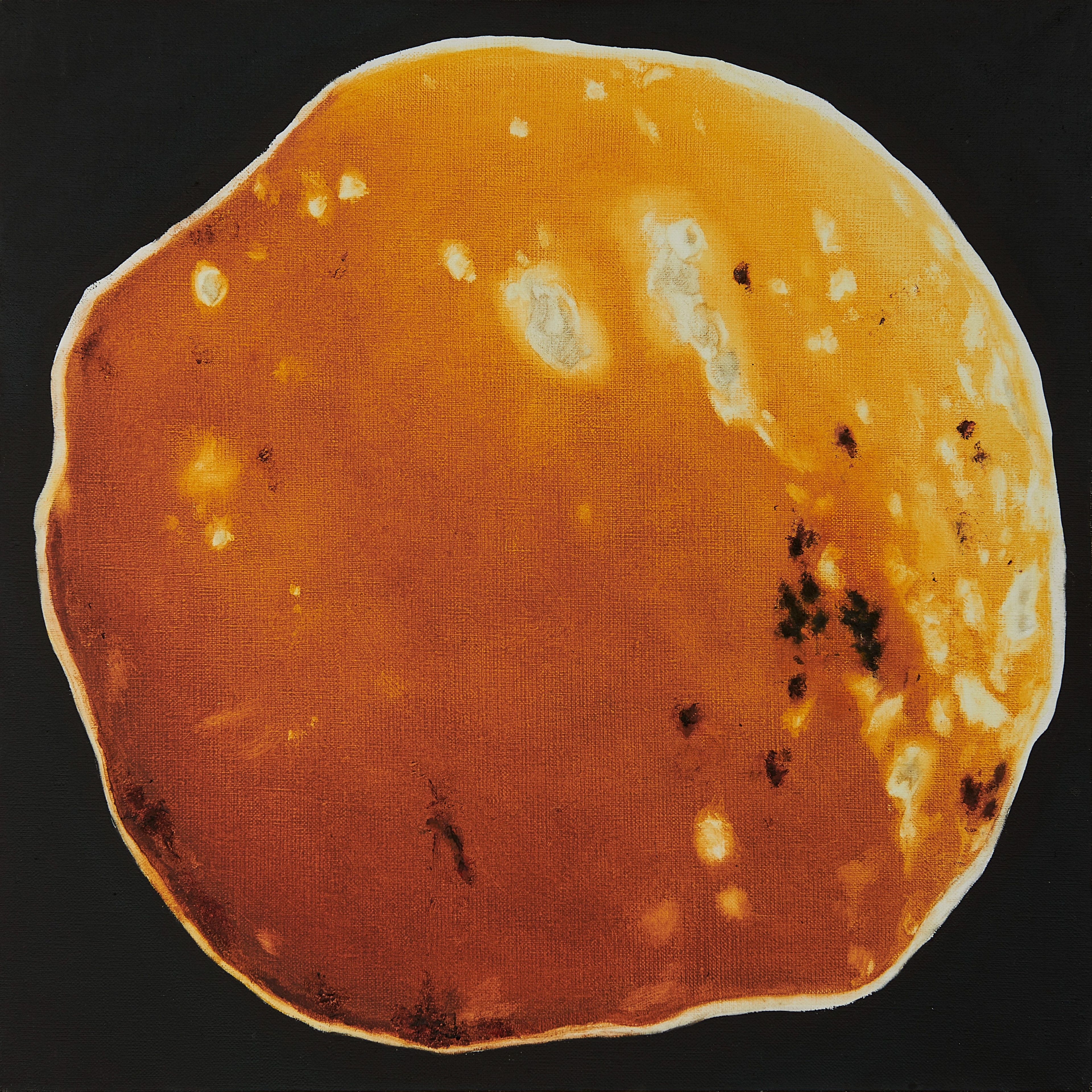 Breakfast part 3 (Pancake), oil on canvas, 40x40 cm, 2022/2023 / Śniadanie cz. 3 (Placek), olej i pasta woskowa na płótnie, 40x40 cm, 2022/2023