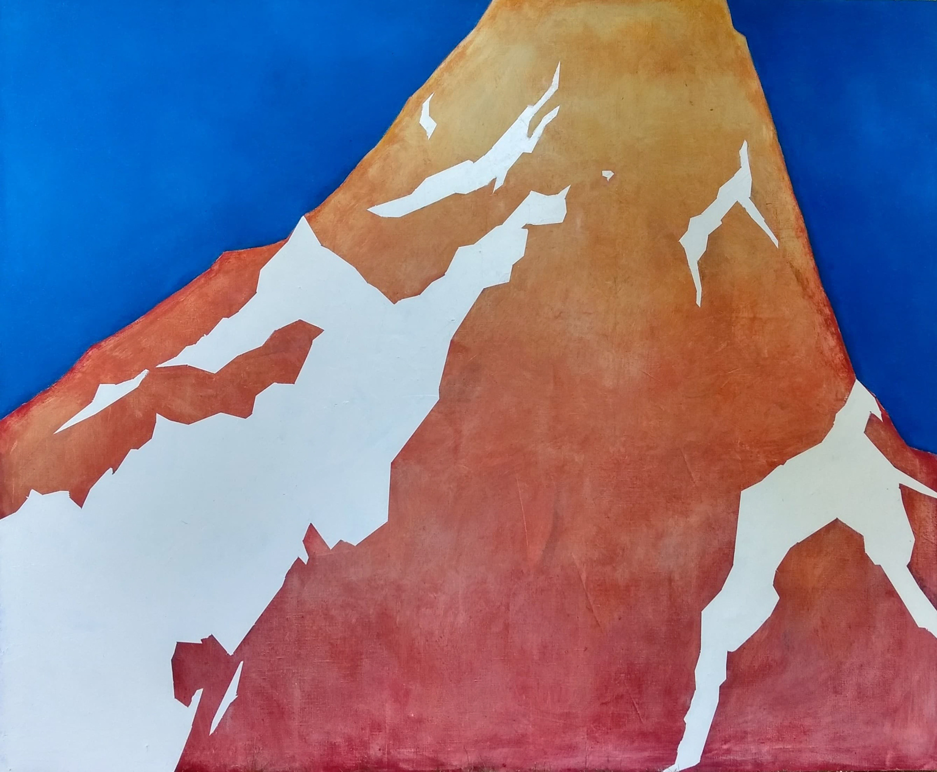 Holy peak, oil and paste wax on canvas, 170x130 cm, 2019 / Święty szczyt, olej i pasta woskowa na płótnie, 170x140 cm, 2019