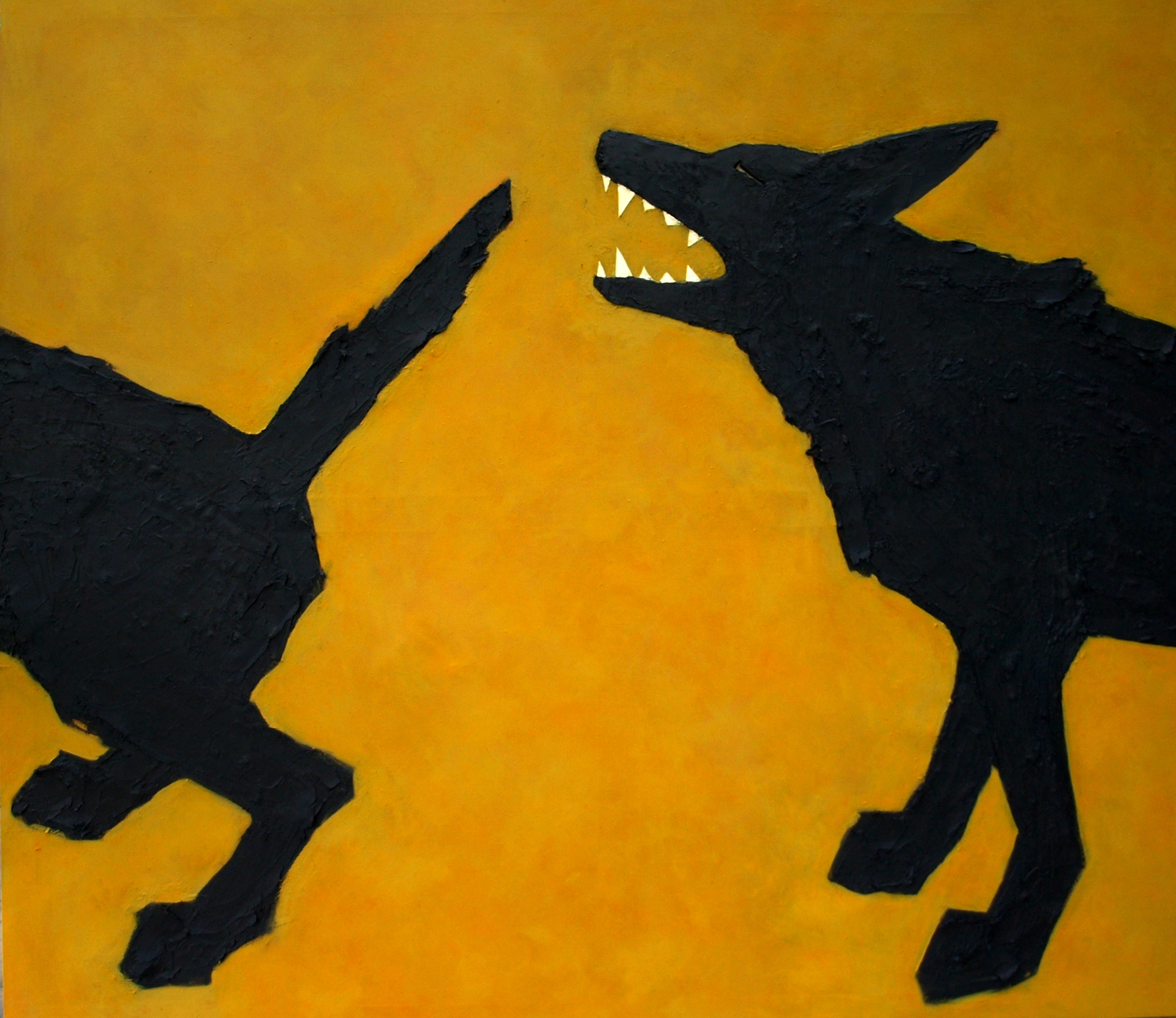 Perpetuum mobile, oil and paste wax on canvas, 130x150 cm, 2017 / Perpetuum mobile, olej i pasta woskowa na płótnie, 130x150 cm, 2016