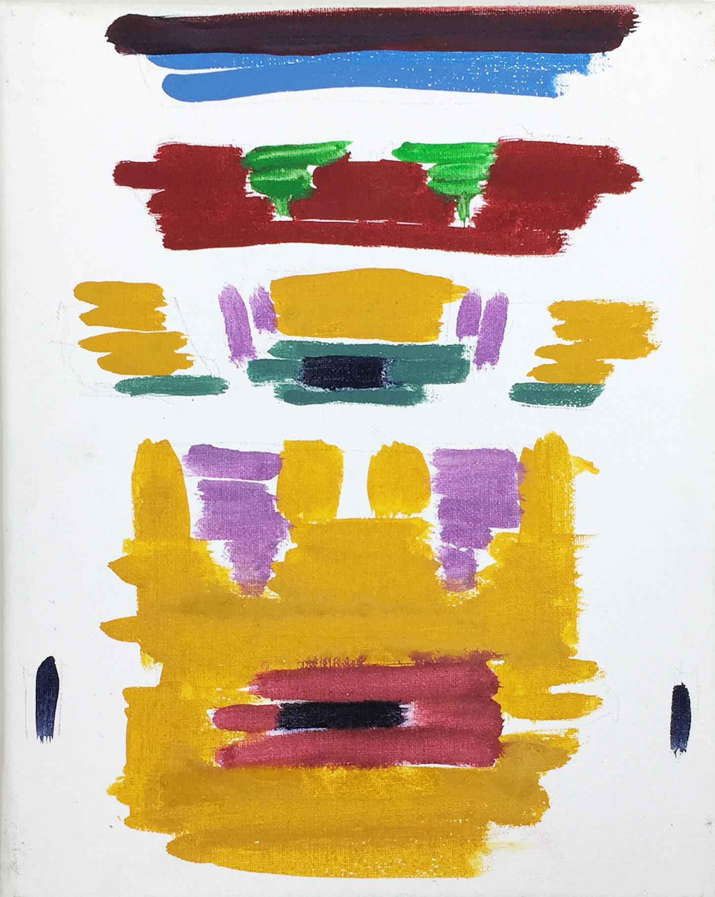 Creature 1 (Harold Pinter Theatre in London), tempera on canvas, 30x24 cm, 2020 / Wytwór 1 (Teatr Harolda Pintera w Londynie), tempera na płótnie, 30x24 cm, 2020