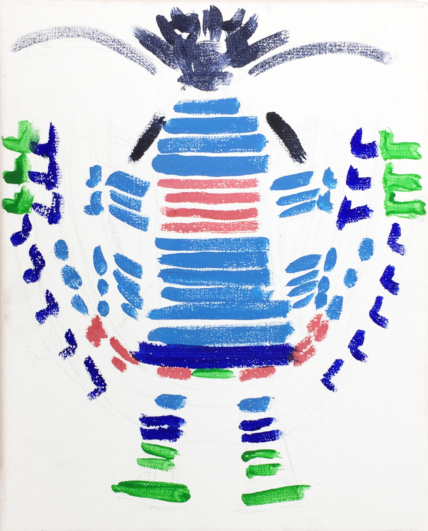 Creature 2 (Juliusz Słowacki Theatre in Cracow), tempera on canvas, 30x24 cm, 2020 / Wytwór 2 (Teatr im. Juliusza Słowackiego w Krakowie), tempera na płótnie, 30x24 cm, 2020