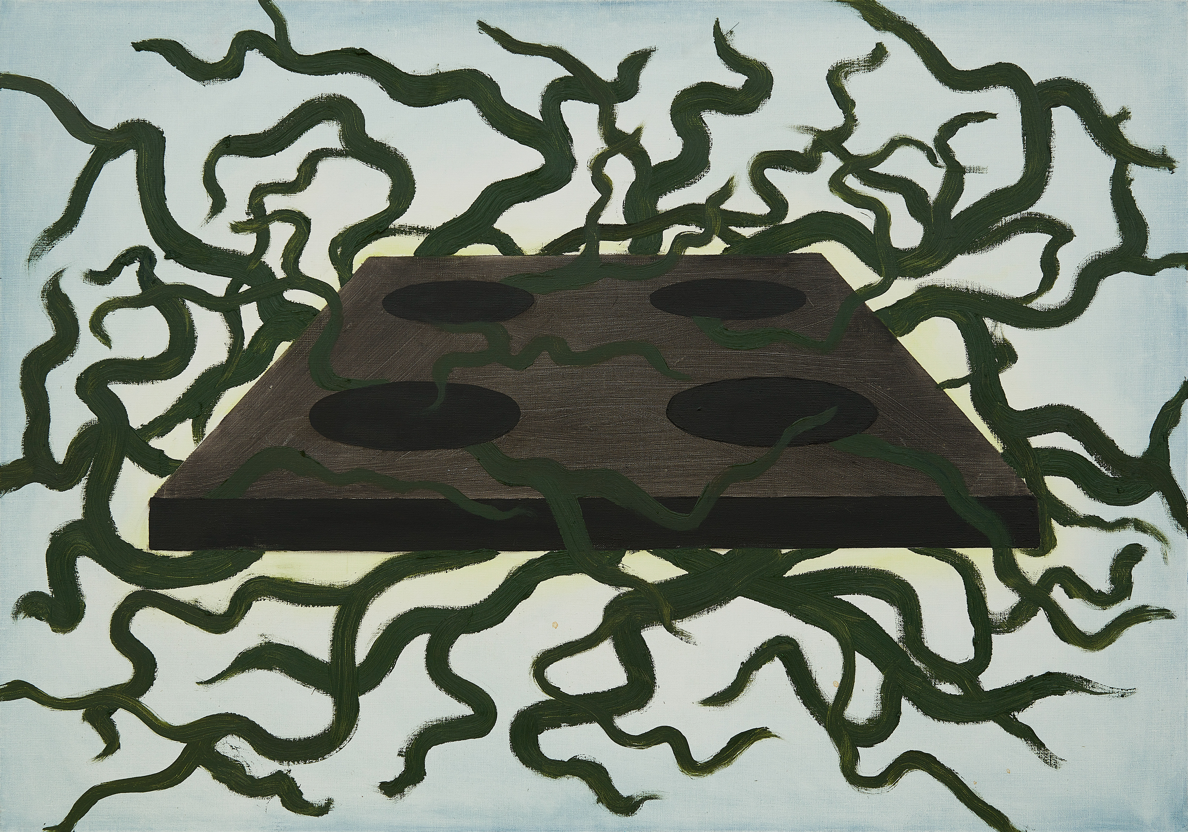 Breakfast, lunch, dinner, oil on canvas, 70x100 cm, 2021 / Śniadanie, obiad, kolacja, olej na płótnie, 70x100 cm, 2021