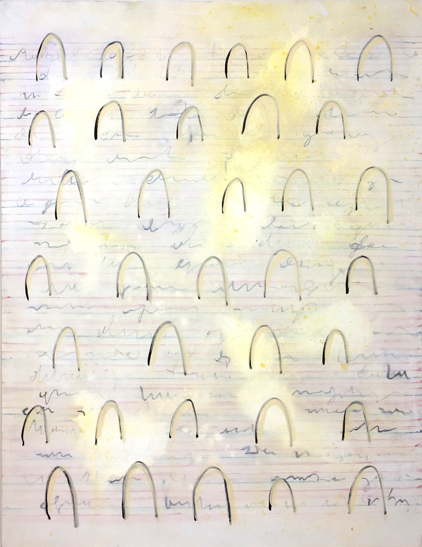 The cemetery of unforgotten words, egg tempera on canvas, 130x100 cm, 2020 / Cmentarz niezapomnianych słów, tempera jajowa na płótnie, 120x100 cm, 2020