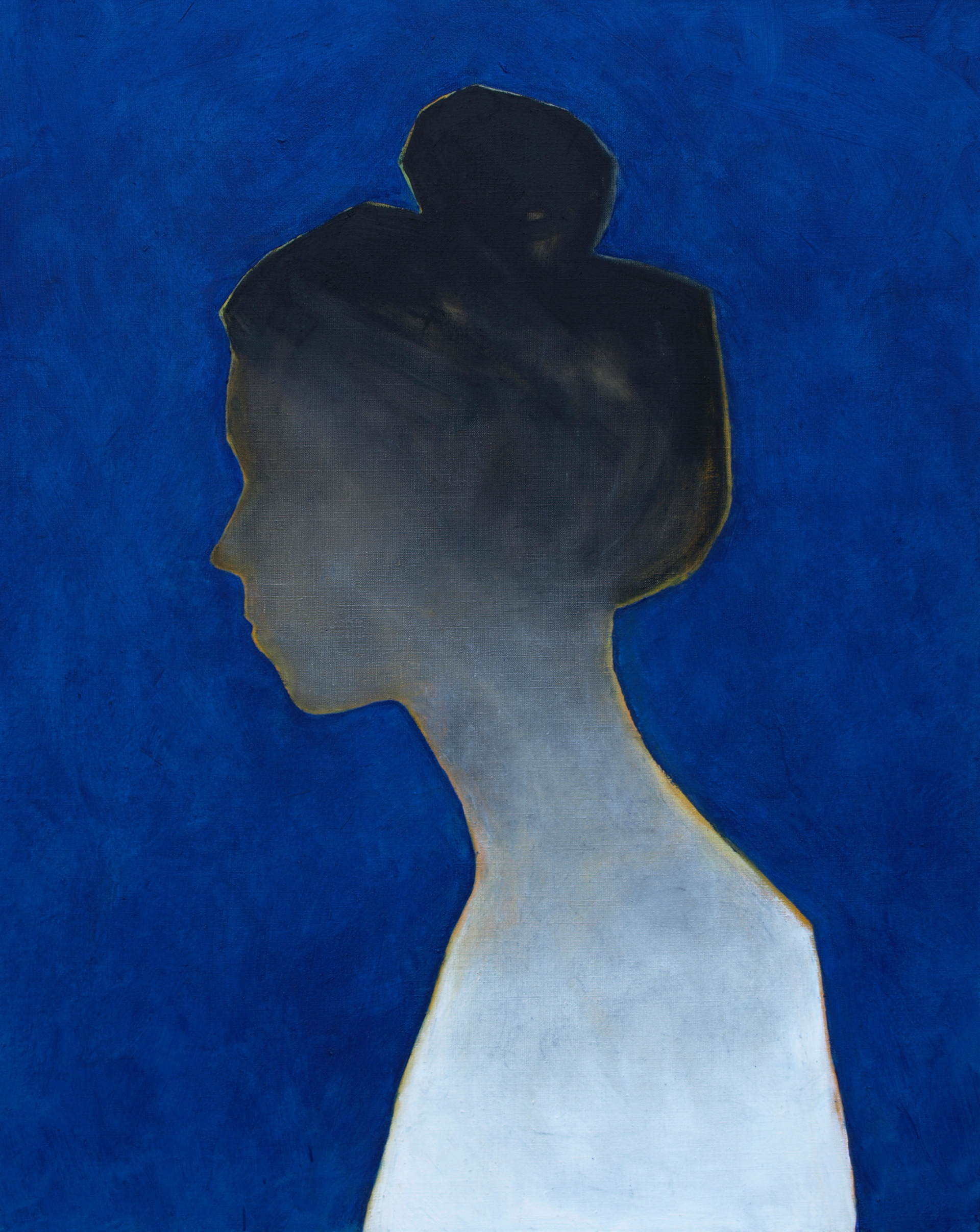 Graying process, oil and paste wax on canvas, 100x80 cm,  2018 / Proces siwienia, olej i pasta woskowa na płótnie, 100x80 cm, 2018