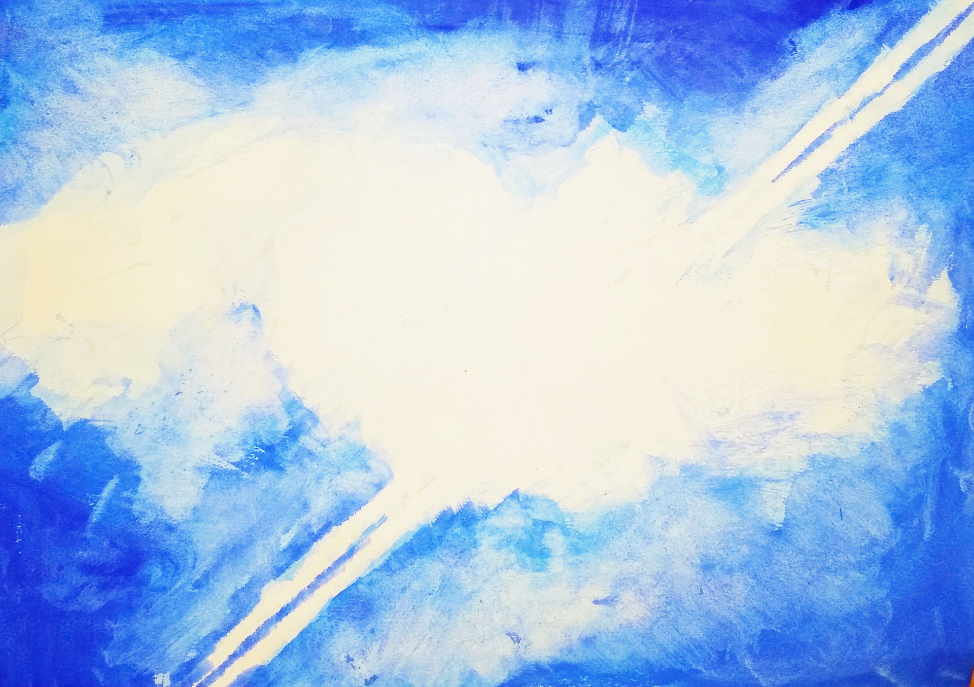 Plane, tempera on paper, 2019 / Samolot, tempera jajowa na papierze, 2019