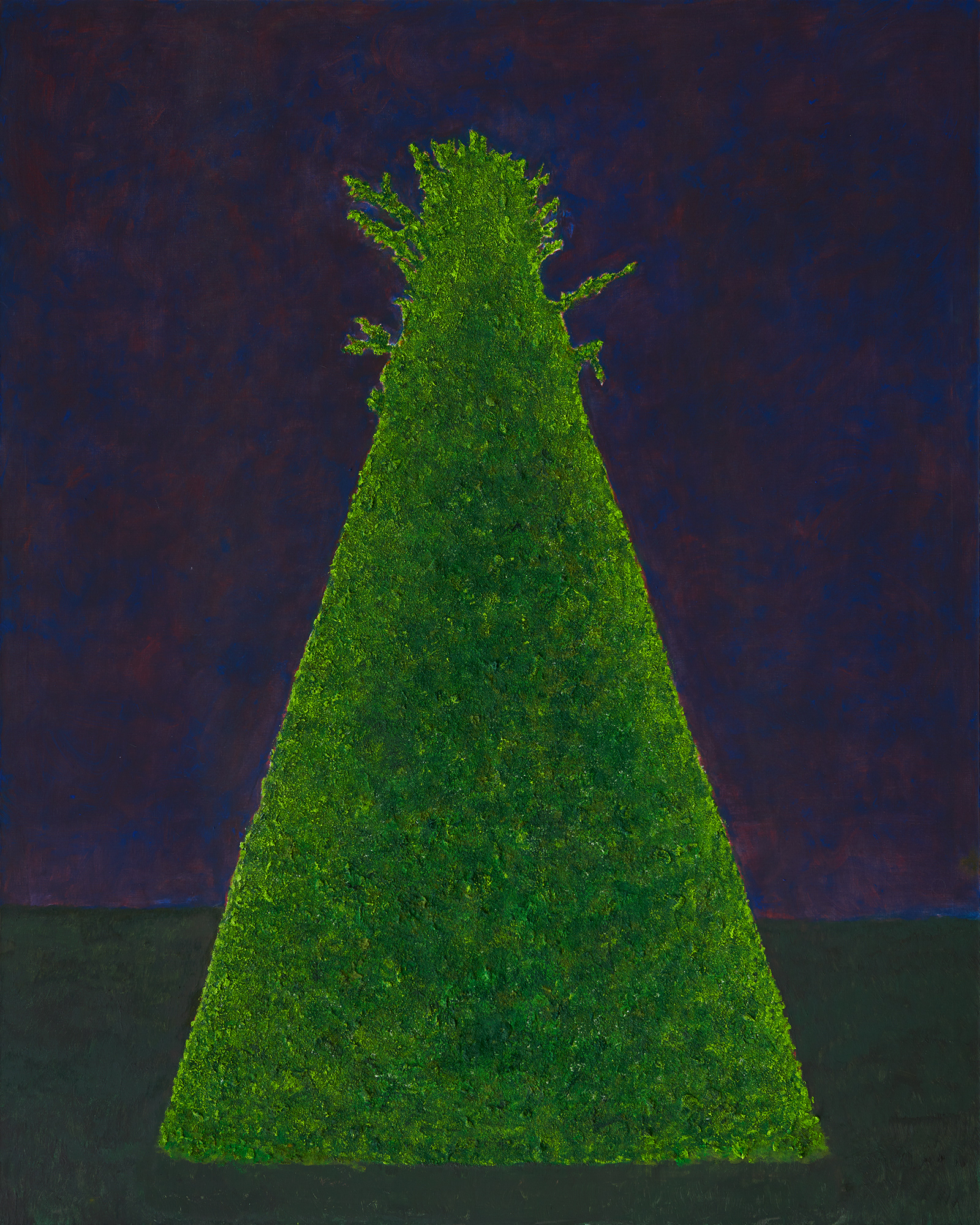 Study of the Greenery - Suckers, oil and paste wax on canvas, 200x160 cm, 2018 / Studium zieleni - Odrosty, olej i pasta woskowa na płótnie, 200x160 cm, 2018