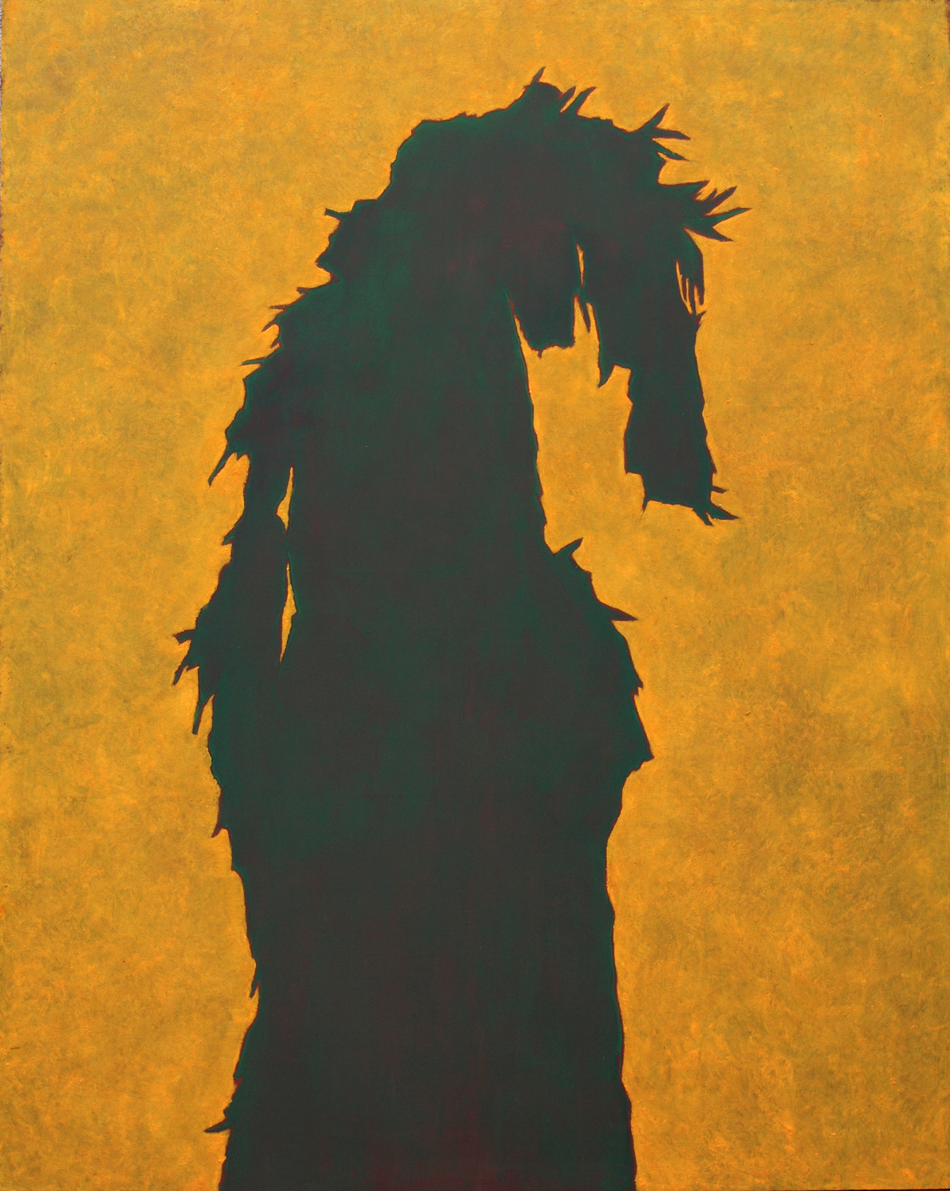 Study of the Greenery - Sadness, oil and paste wax on canvas, 200x160 cm, 2019 / Studium zieleni - Smutek, olej i pasta woskowa na płótnie, 200x160 cm, 2019