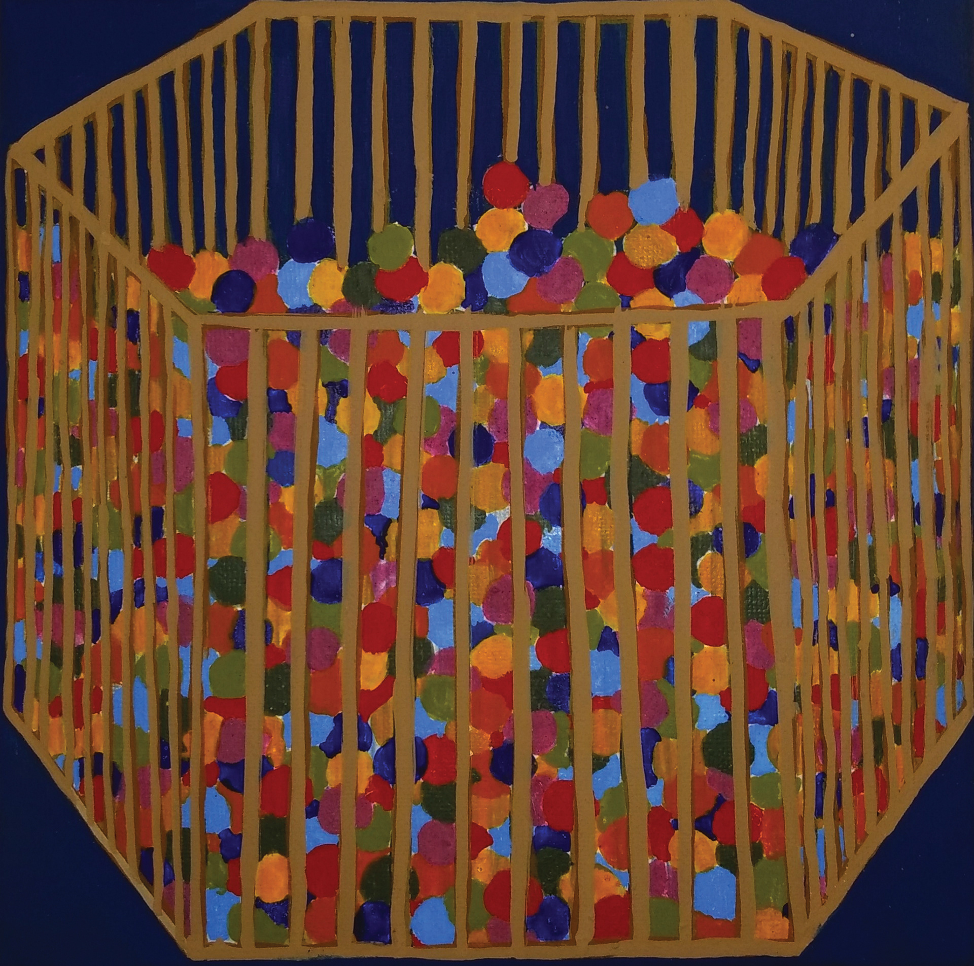 Playpen, egg tempera on canvas, 20x20 cm, 2019 / Kojczyk, tempera jajowa na płótnie, 20x20 cm, 2019