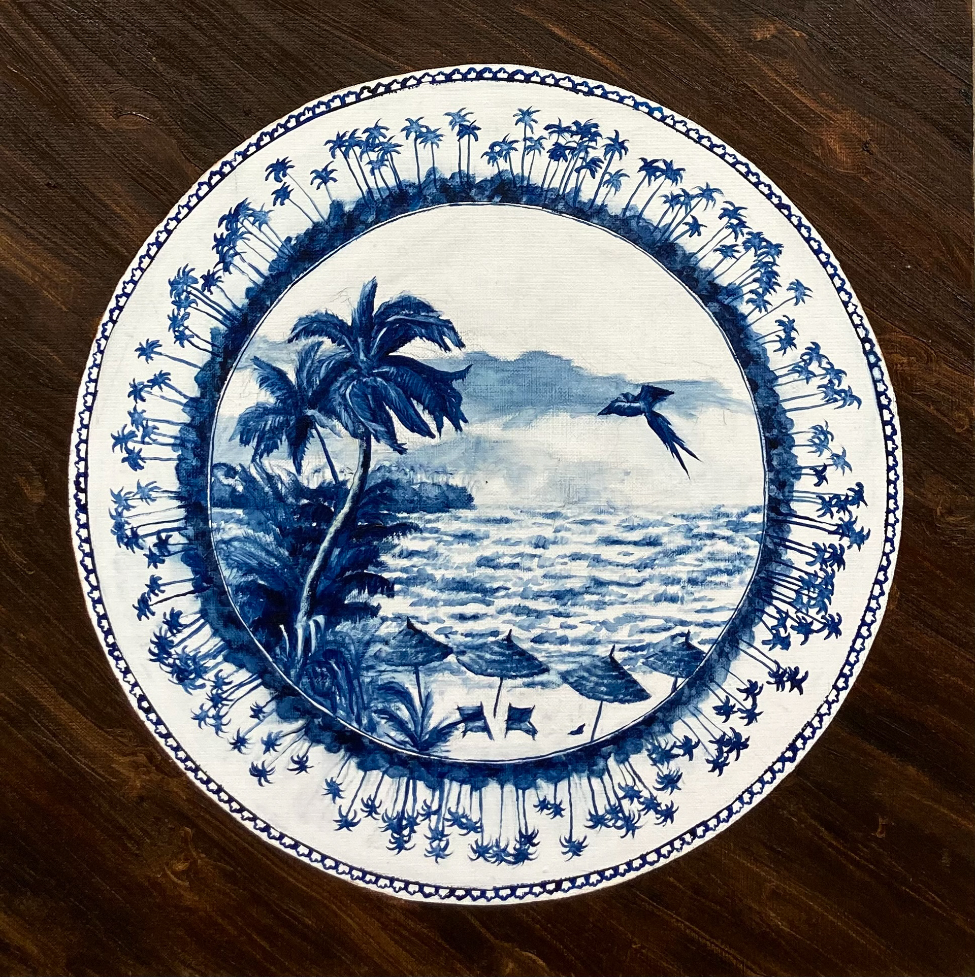 Breakfast part 2 (plate), oil on canvas, 40x40 cm, 2022/2023 / Śniadanie cz II (talerz), olej na płótnie, 40x40 cm, 2022/2023