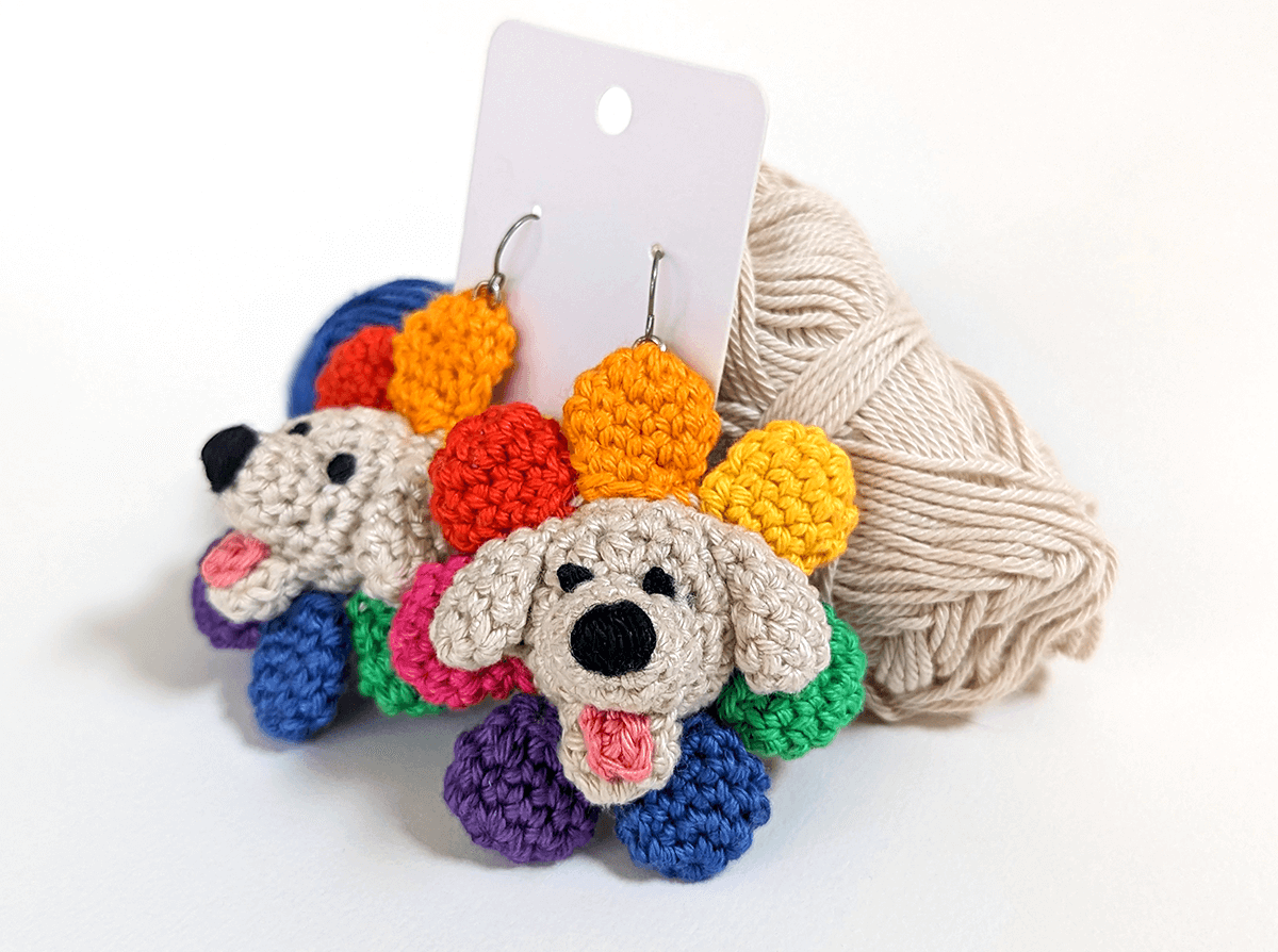 Custom spring dog earrings