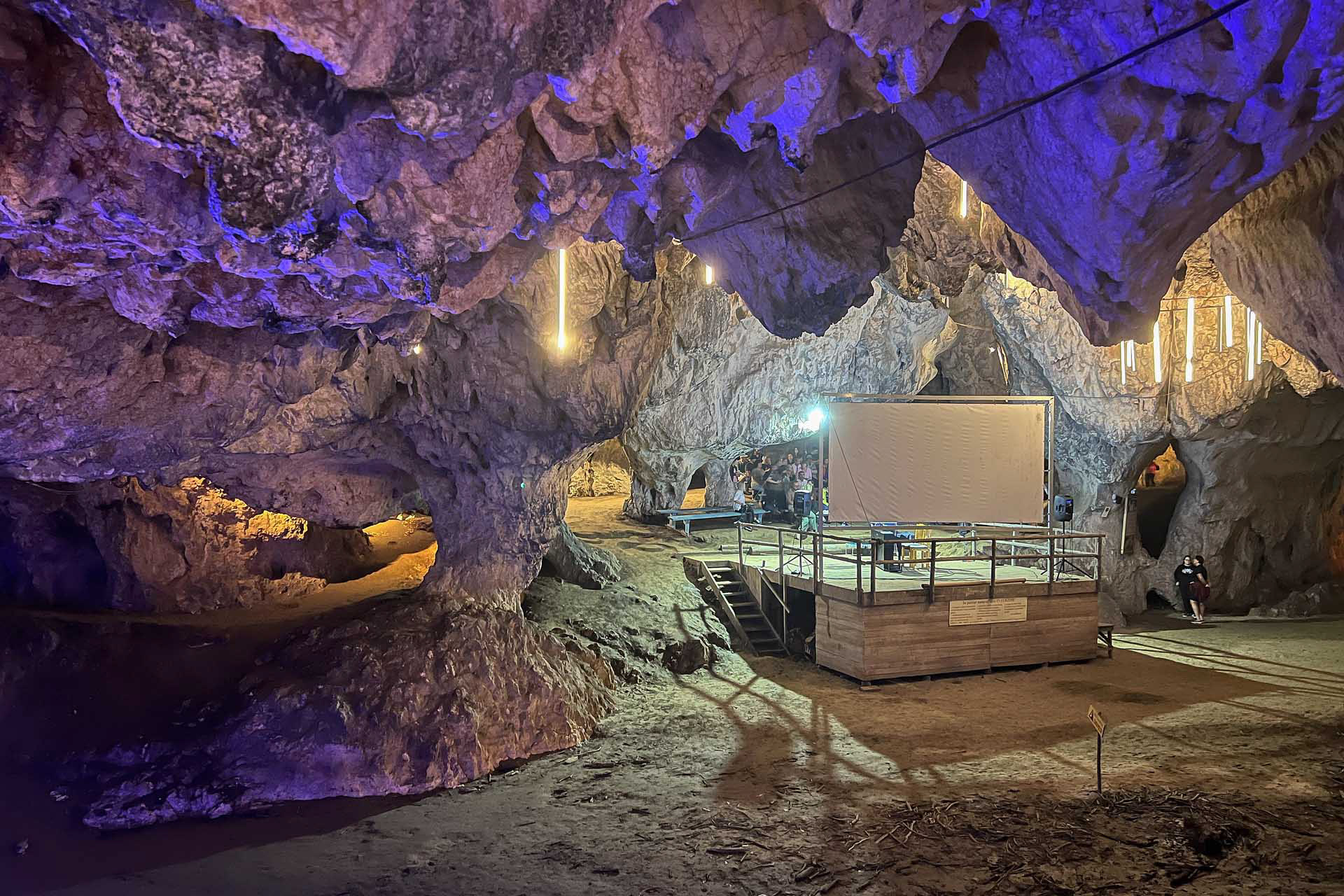Screening inside a cave