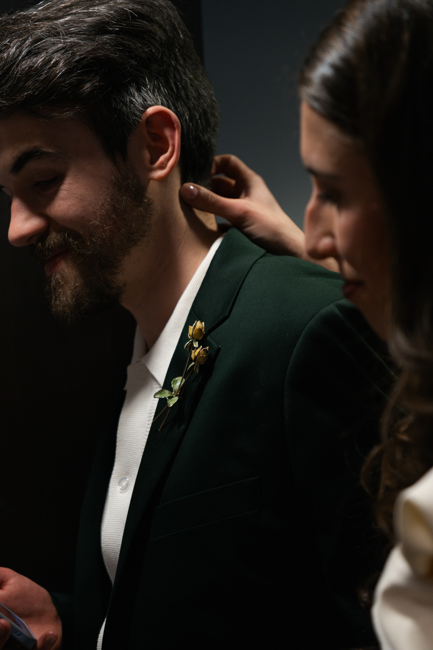 Documentary style photo of a couple during a City Wall wedding in NYC