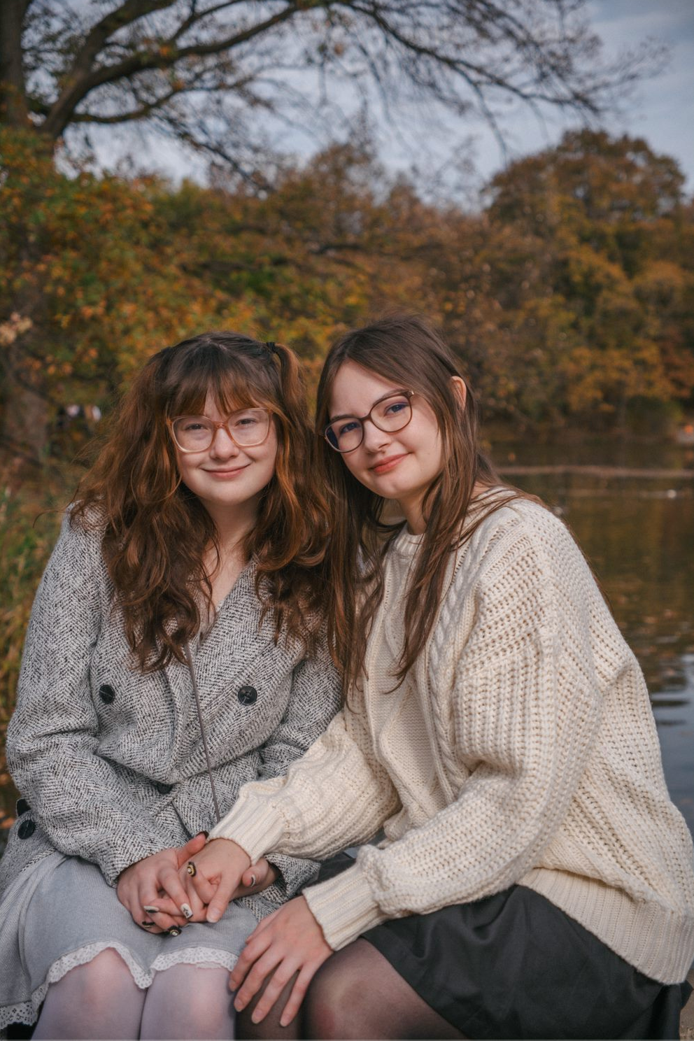 Portrait of a queer couple during an engagement session in Central Park