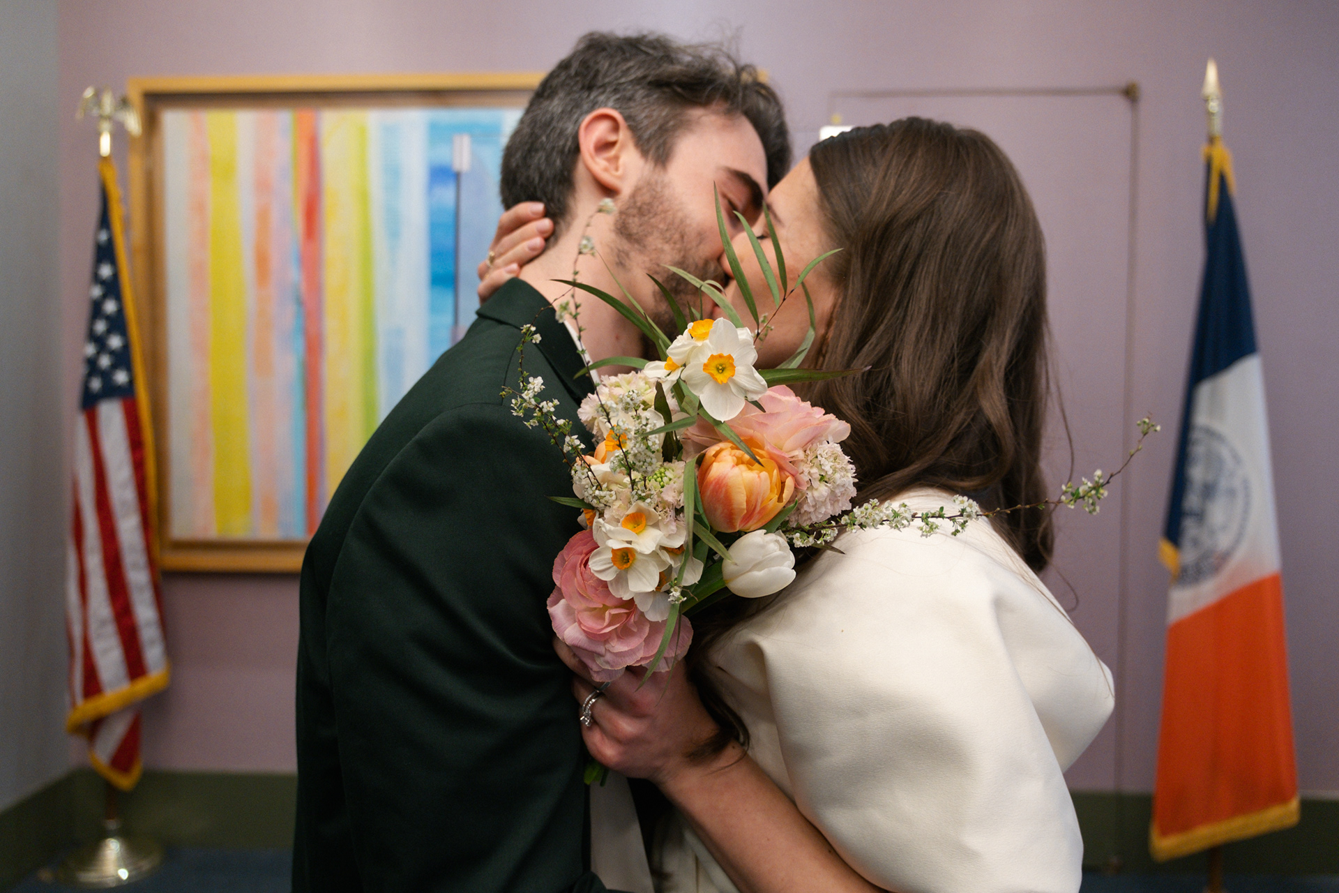 Manhattan City Hall wedding on 35mm film