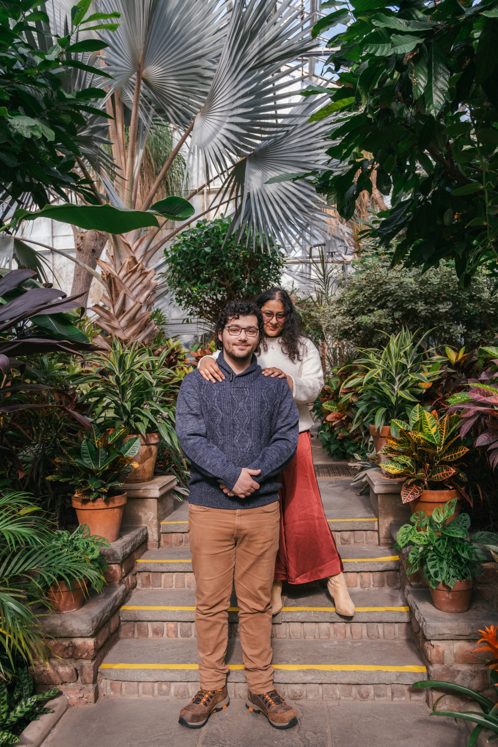 portrait of engaged couple at the Planting Fields Arboretum State Historic Park, Long Island, NY