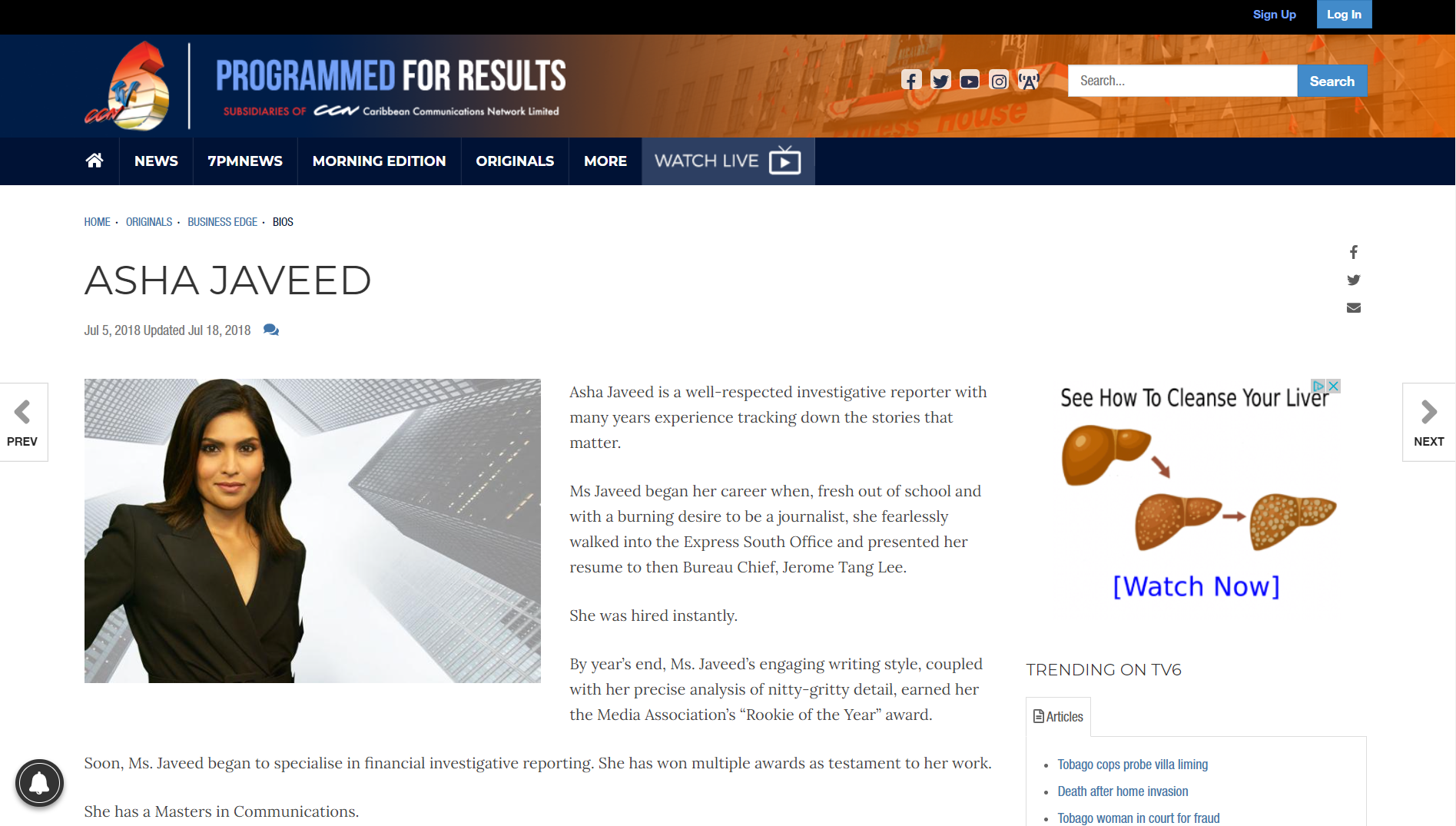 Bio page:  Asha Javeed