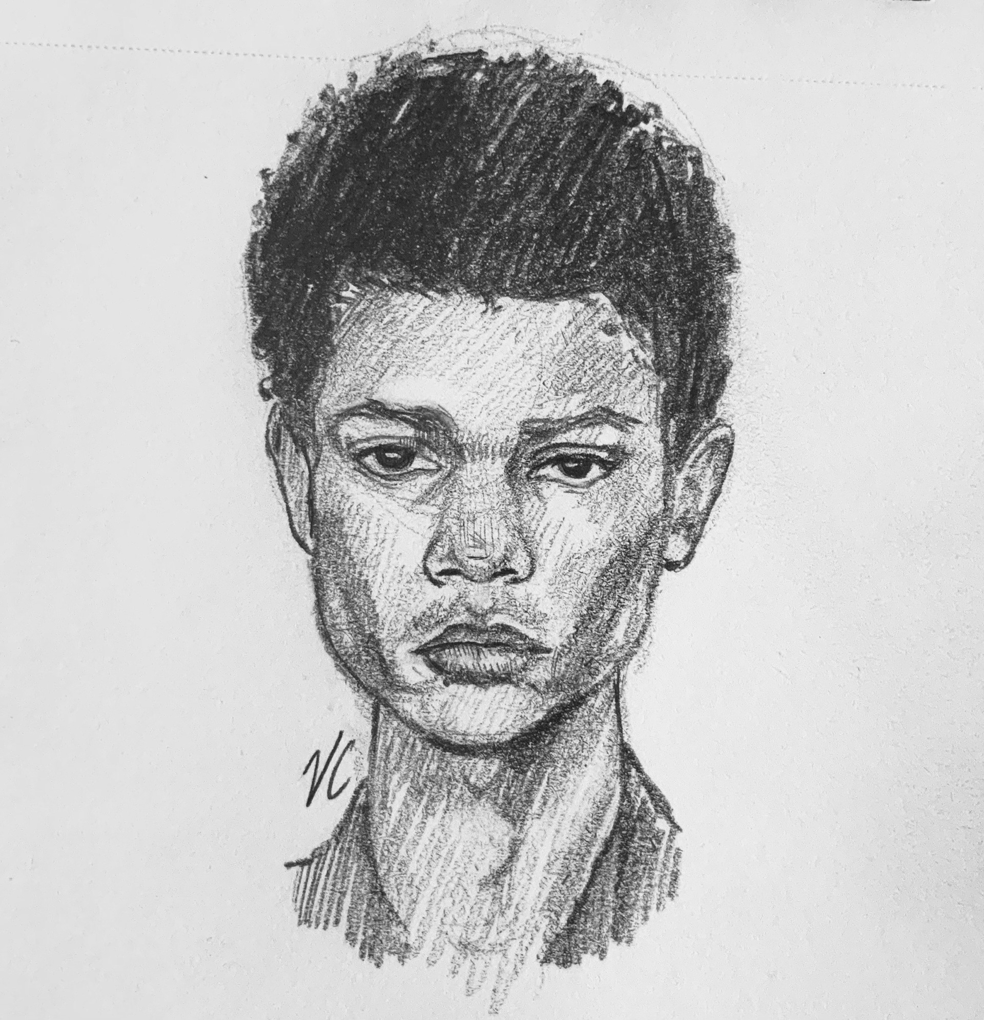 Face study - pencil on paper