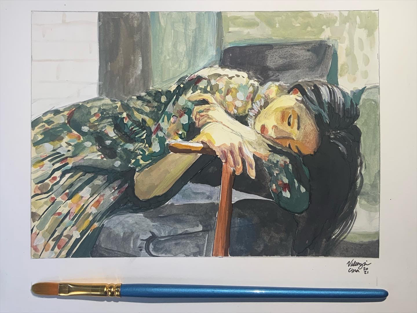 In Thought - Watercolor 