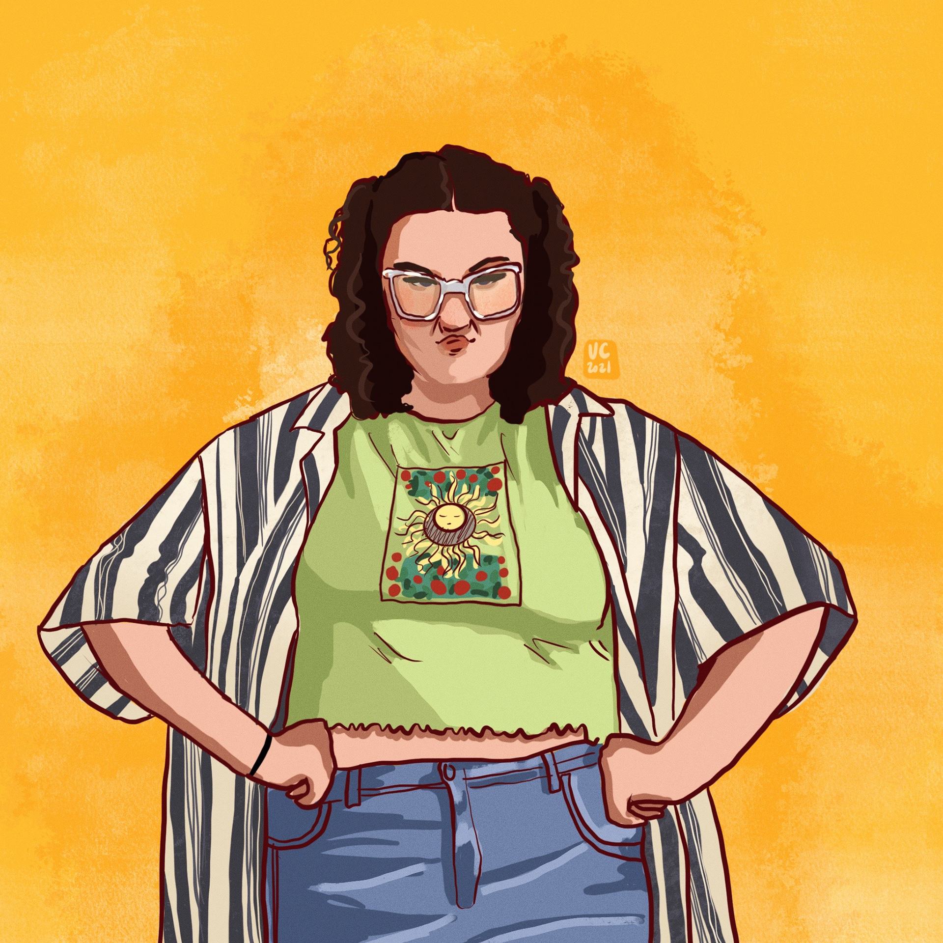 Sassy Pants, a self-portrait - Procreate