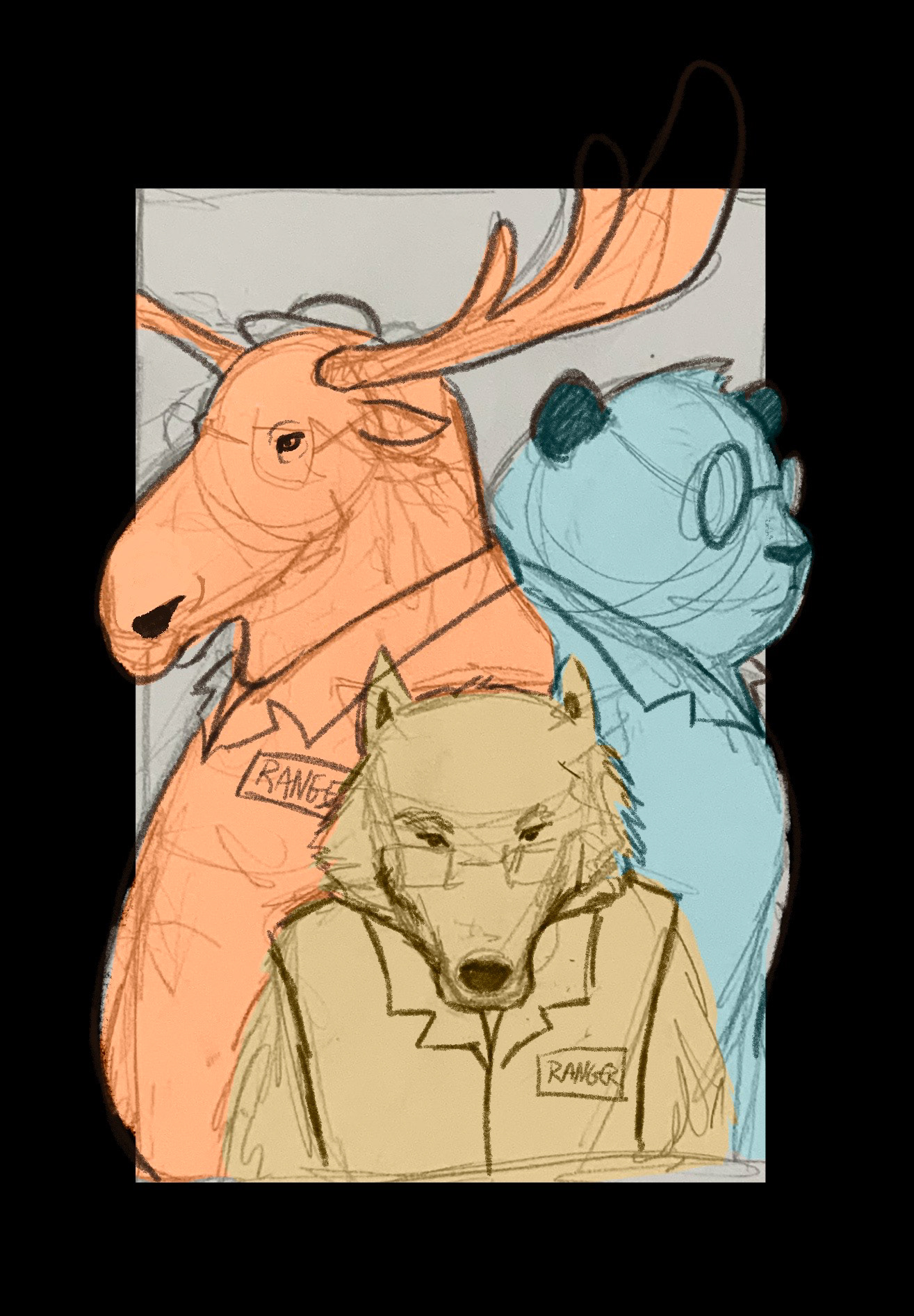 The Rangers in progress - Procreate