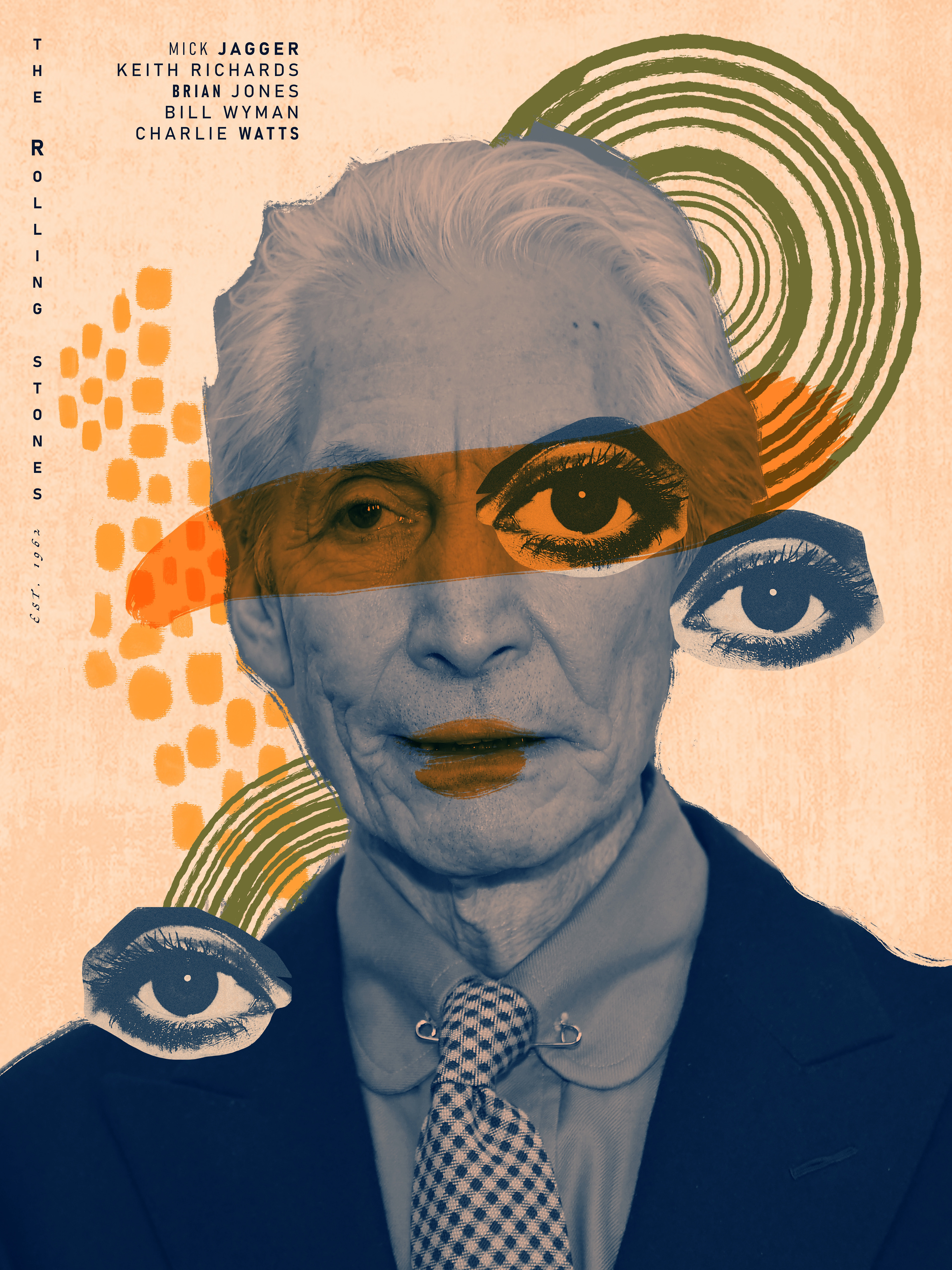 Charlie Watts poster close up