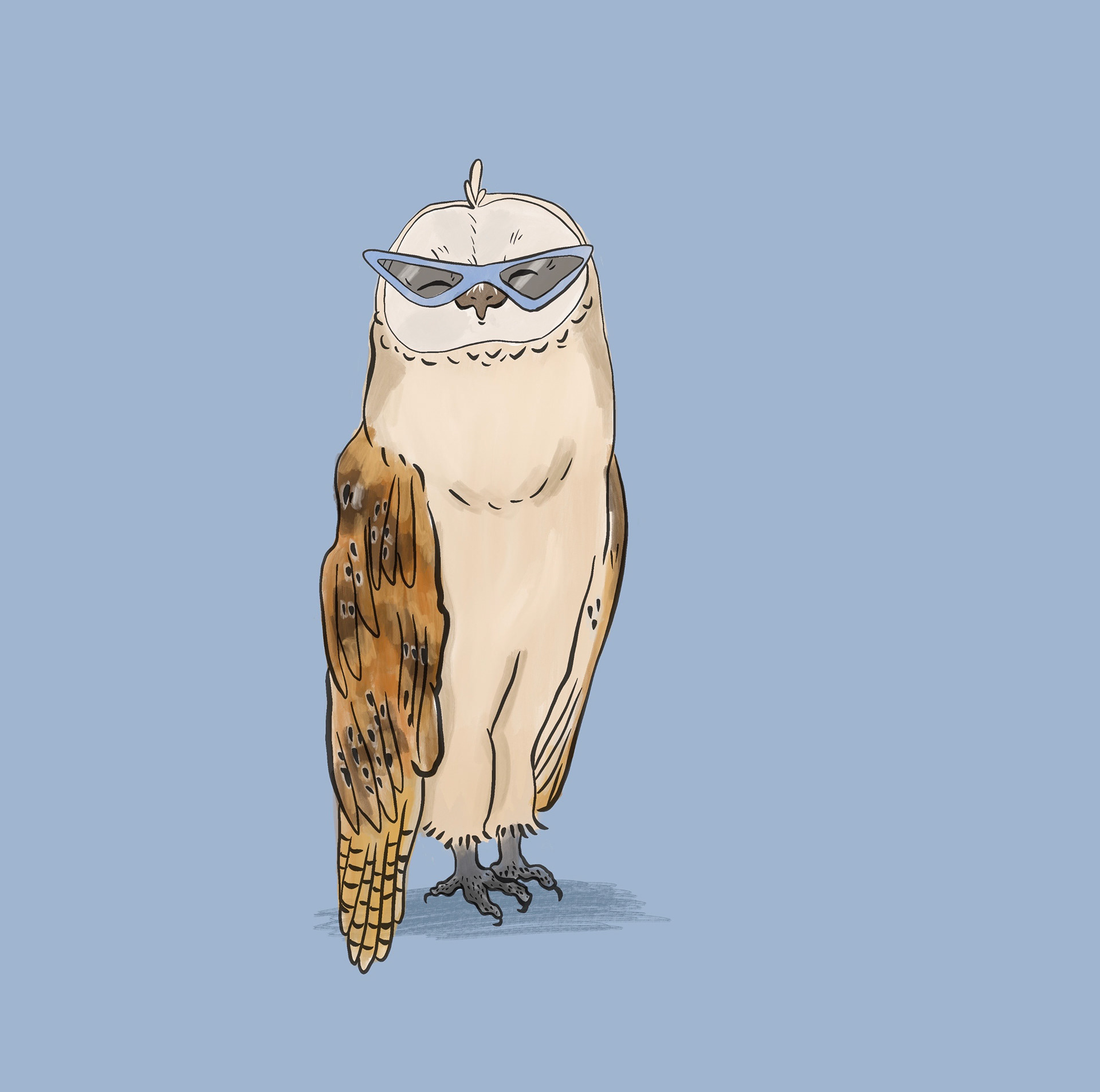 Camille as an owl - Procreate