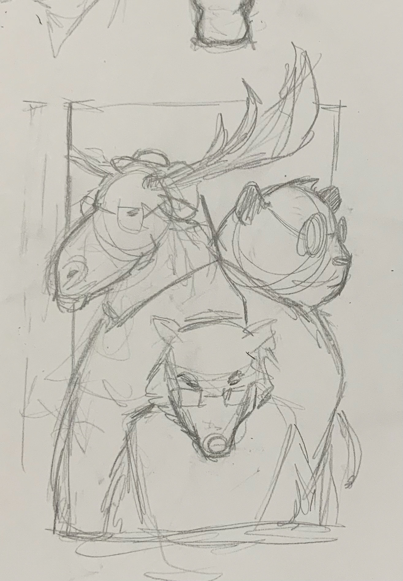 The Rangers sketch - Pencil on paper