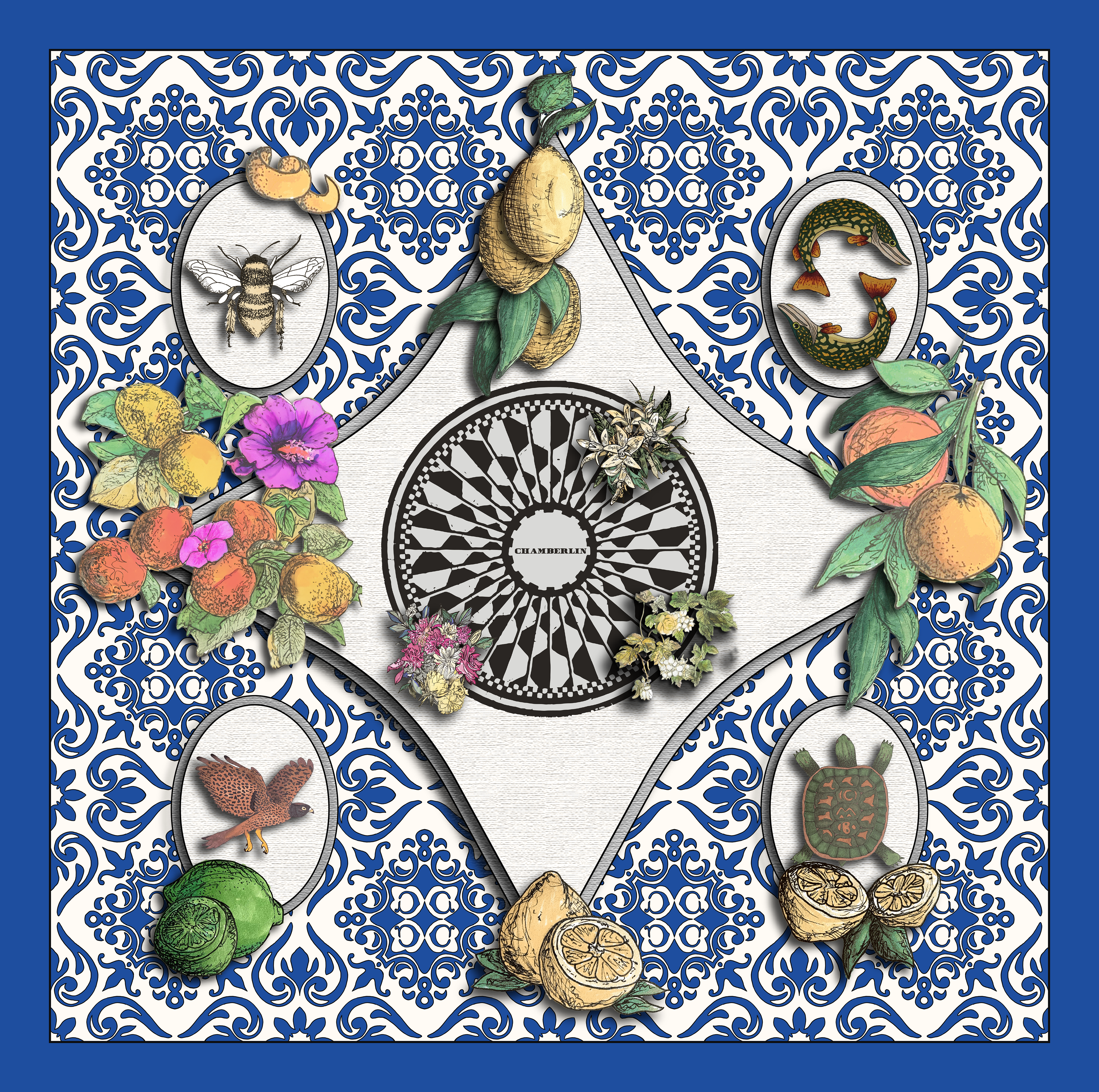 Hand Drawn Silk Scarf