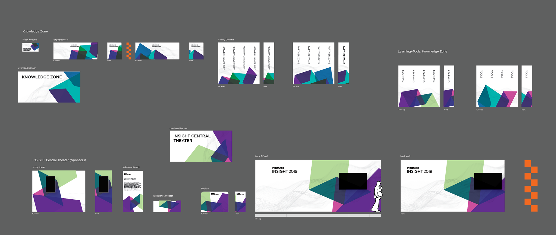each section of the show floor was to have a distinct color feel