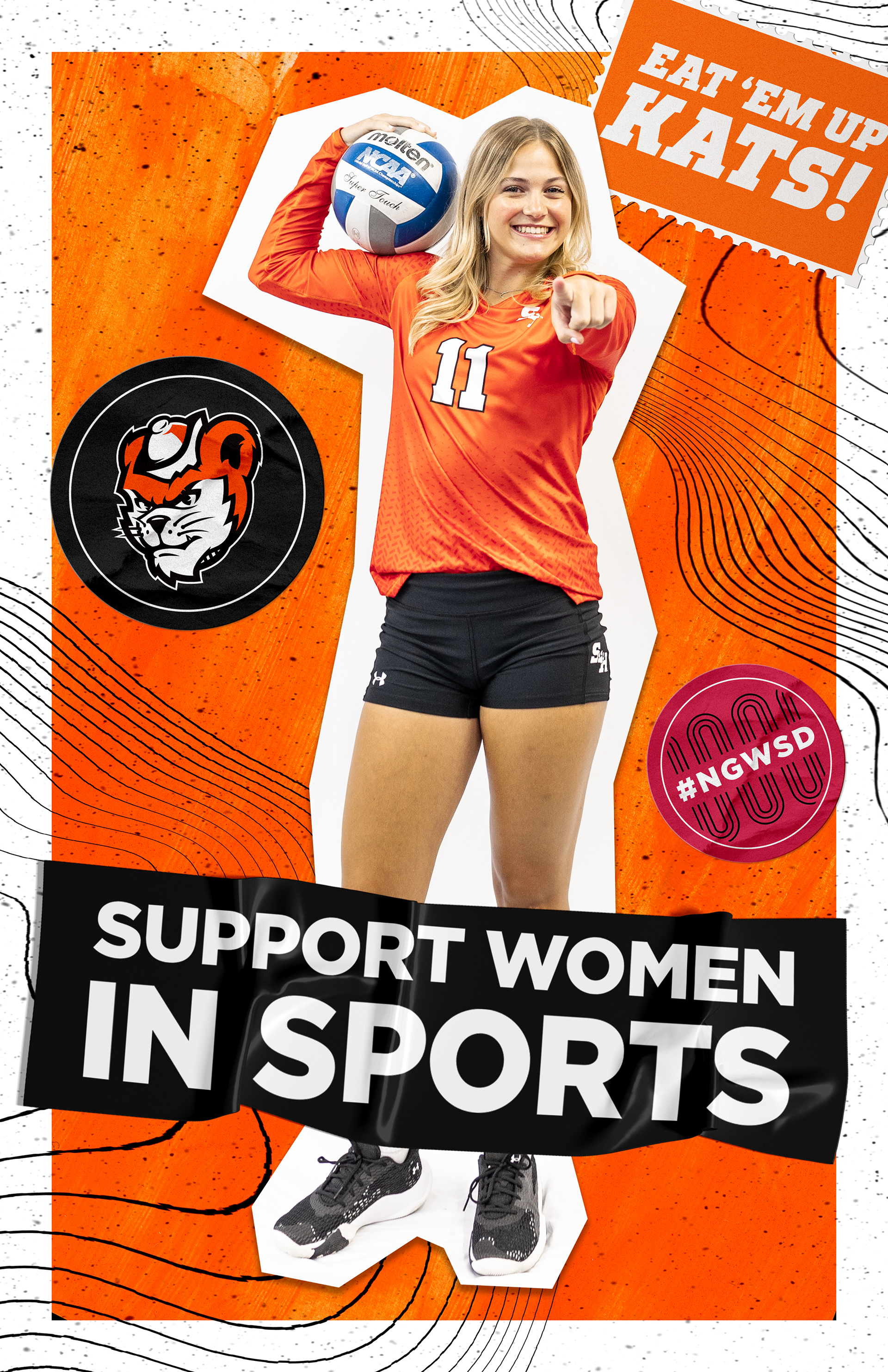 Volleyball Support Women in Sports Poster