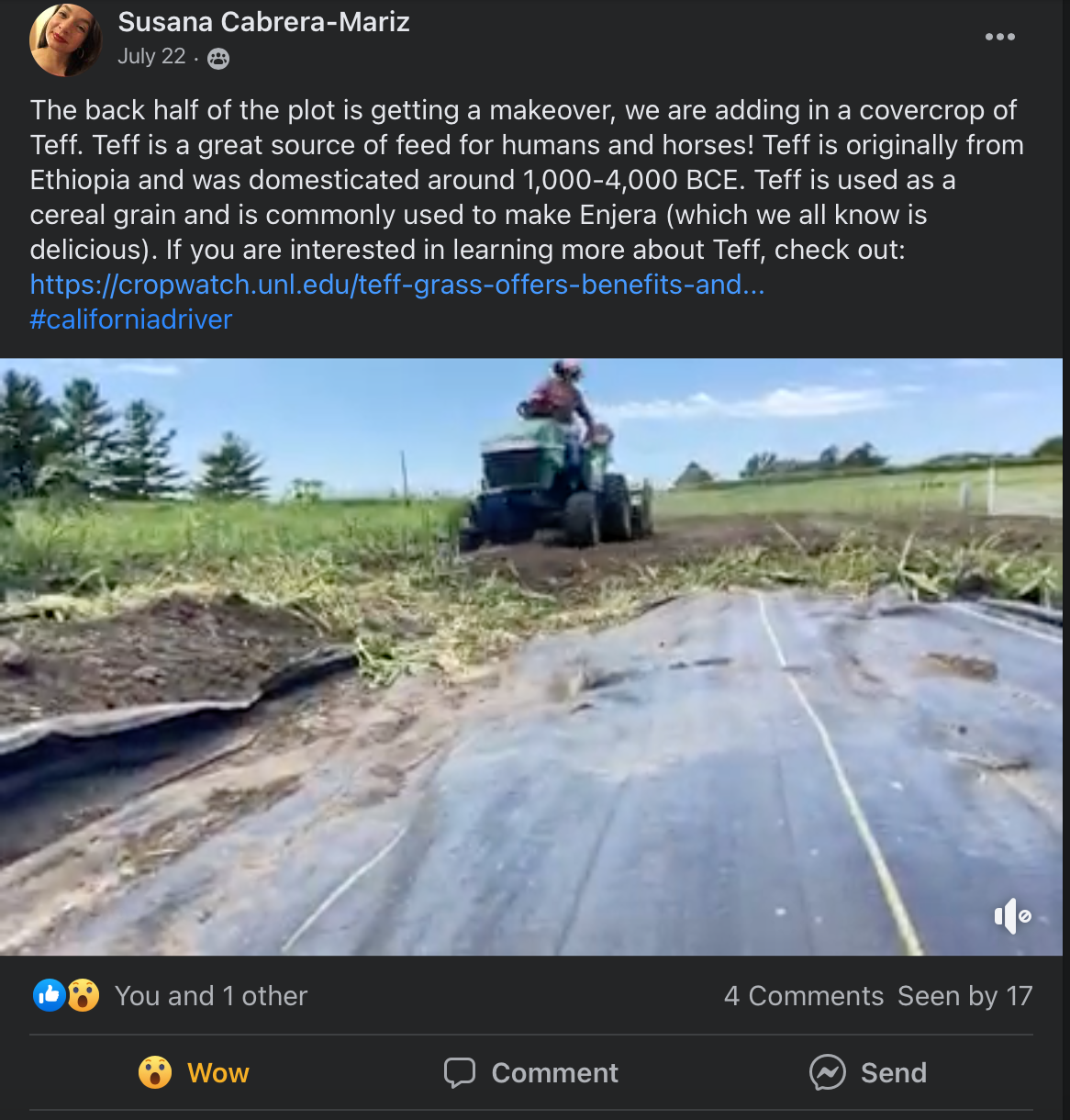 Time Lapse of Susana Tilling Field