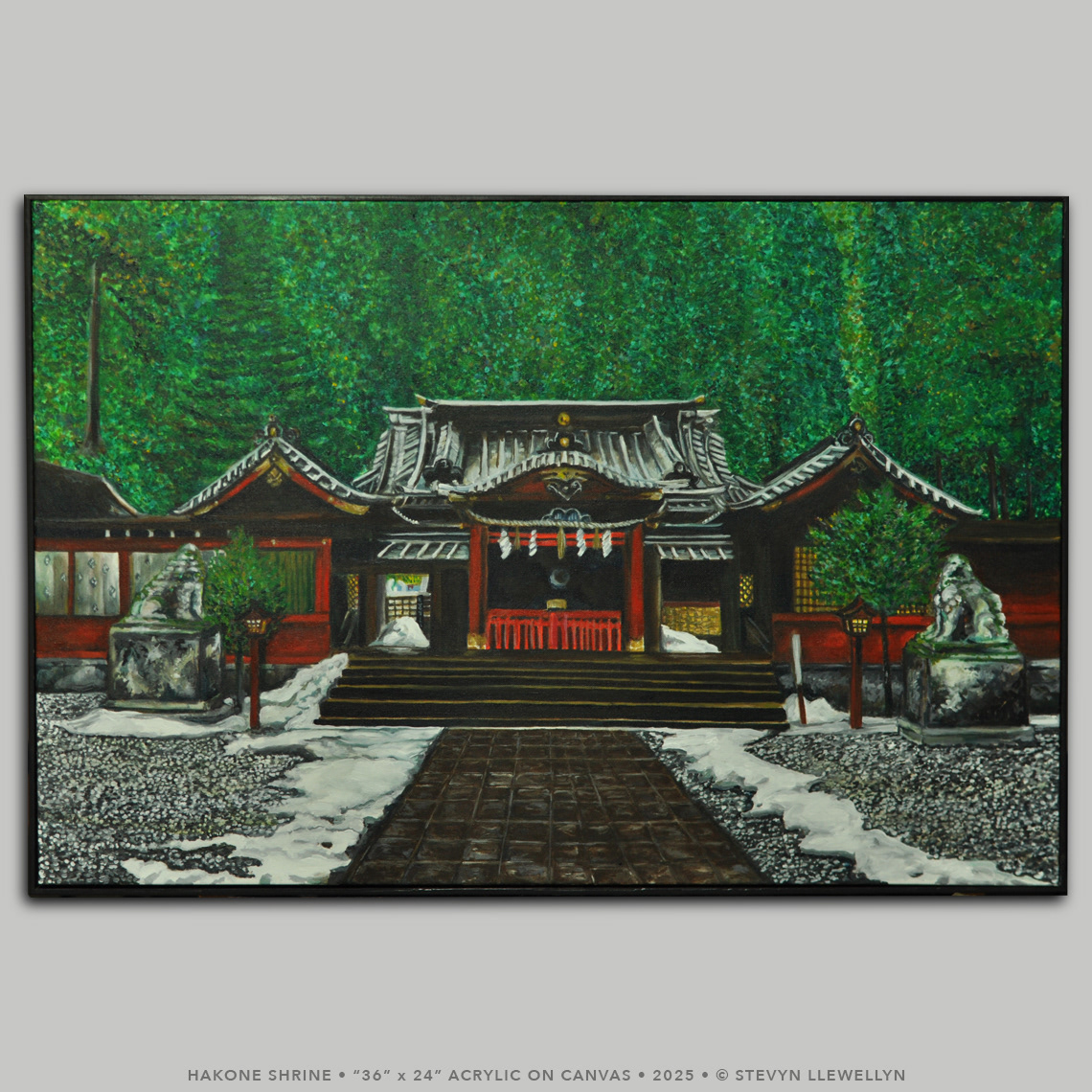Hakone Shrine • 36" x 24" • Acrylic on canvas