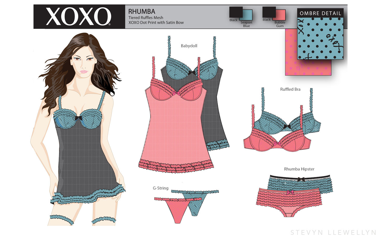 Fashion Illustration and Print Design • XOXO Intimates