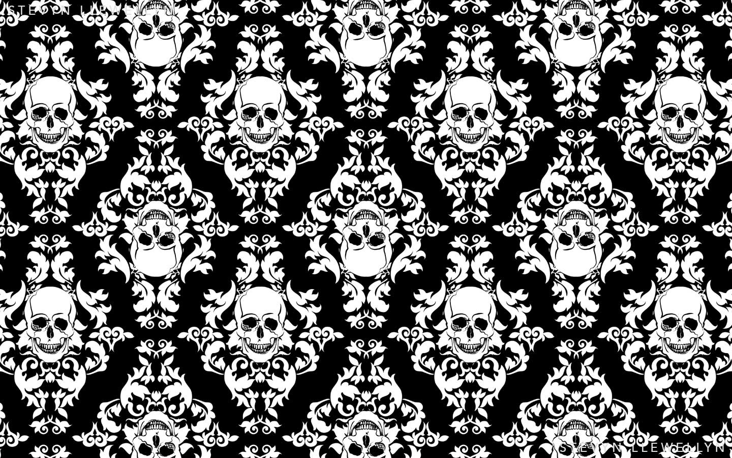 Skull Damask - Stevyn Llewellyn