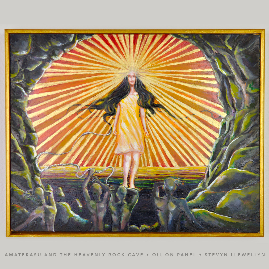 Amaterasu and the Heavenly Cave • Oil on Canvas board