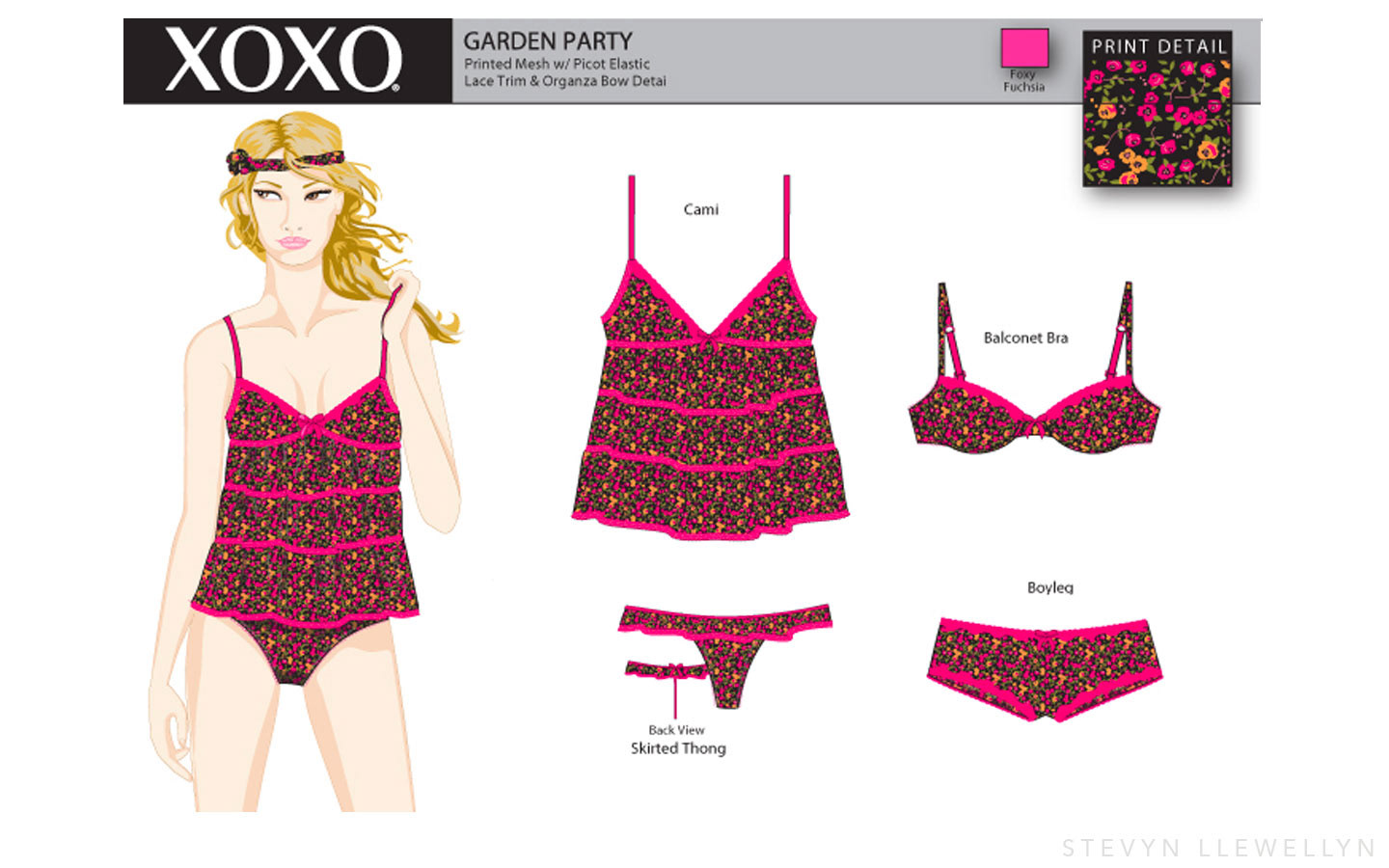 Fashion Illustration and Print Design • XOXO Intimates