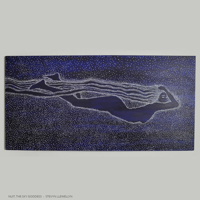 Nuit The Lady of the Stars • Acrylic on Canvas • 24" x 48" 