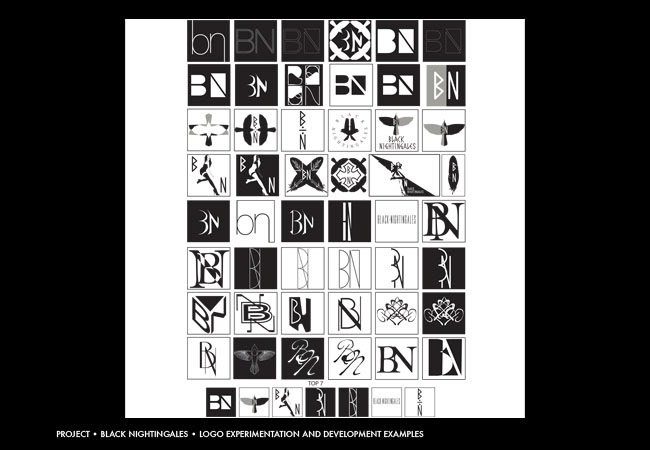 Black Nightingales logo experiments