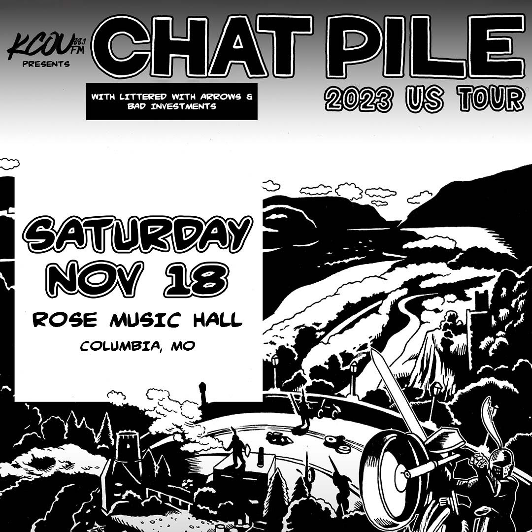 Flyer from KCOU Promo Partnership with Rose Music Hall For Chat Pile 2023