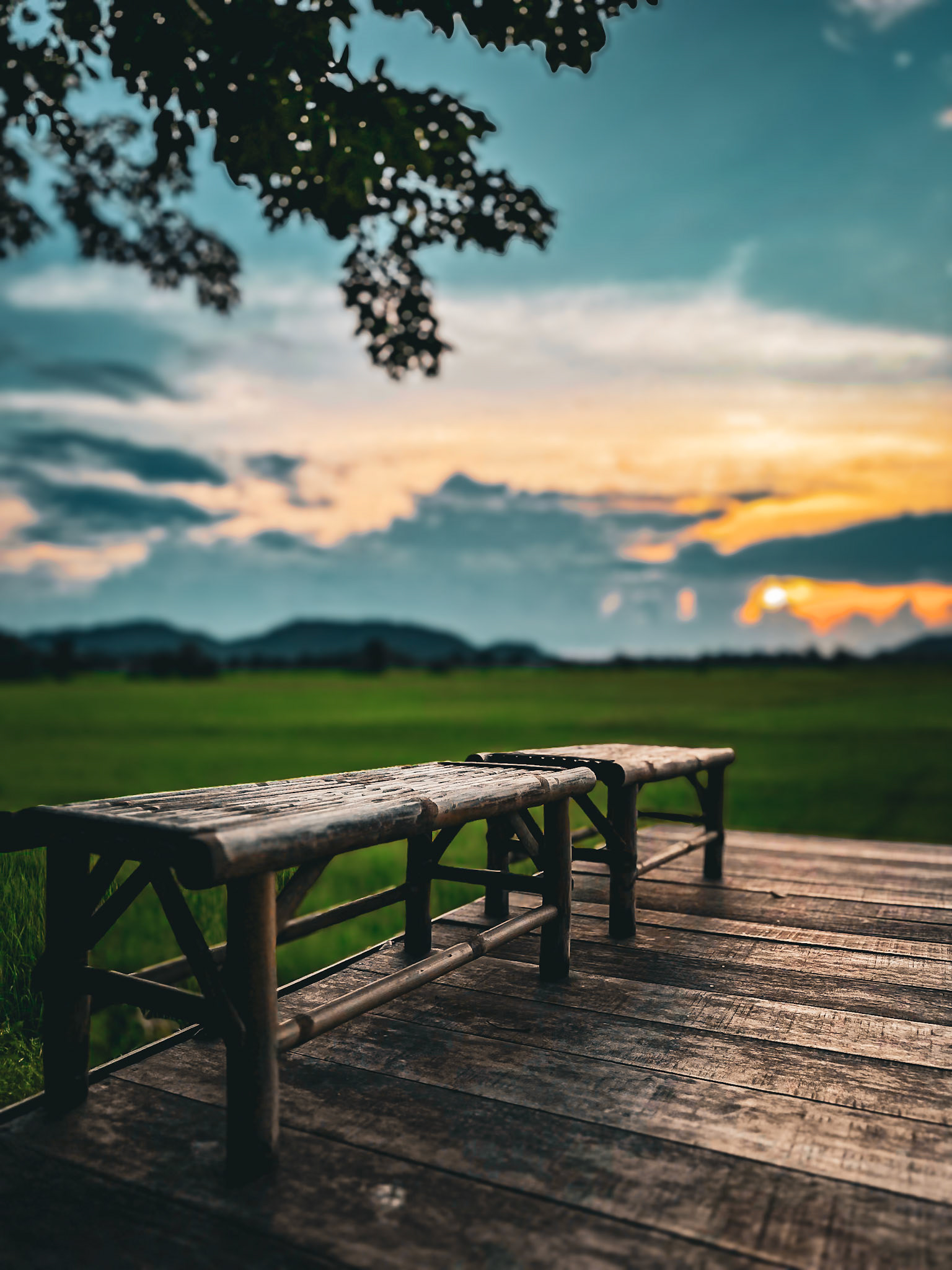 Sunset and Rice Paddies