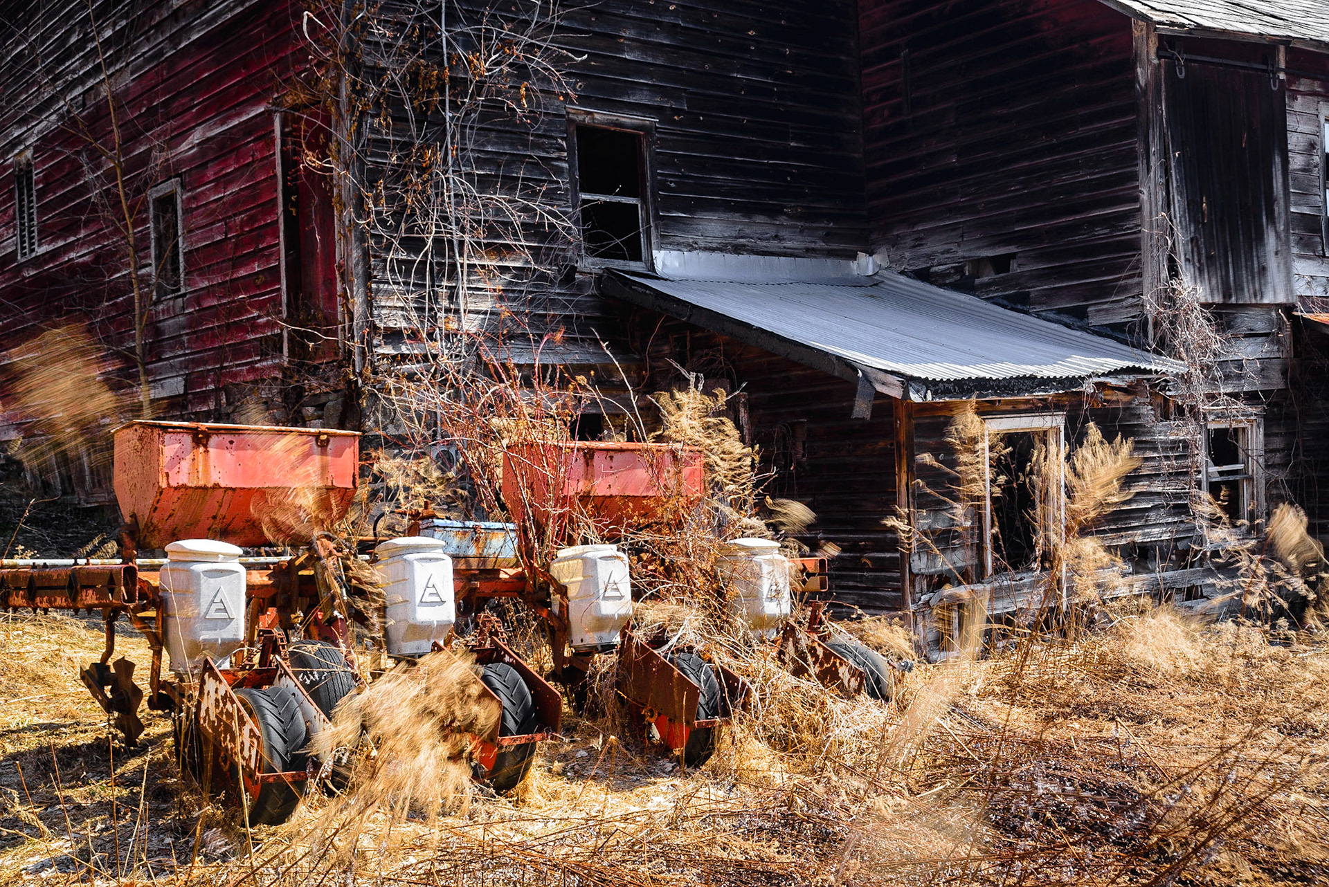 DTGD19911 Old Barn on Windy Spring Day