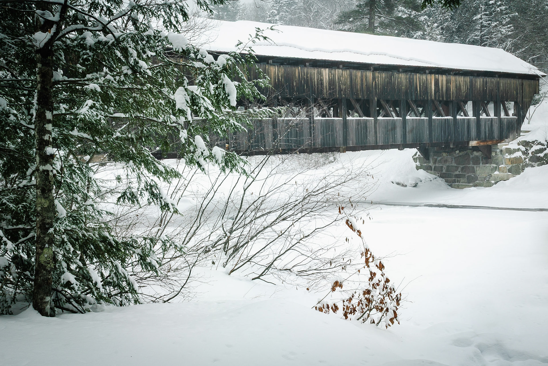 DTGD16693 Albany Covered Bridge on Snowy Day