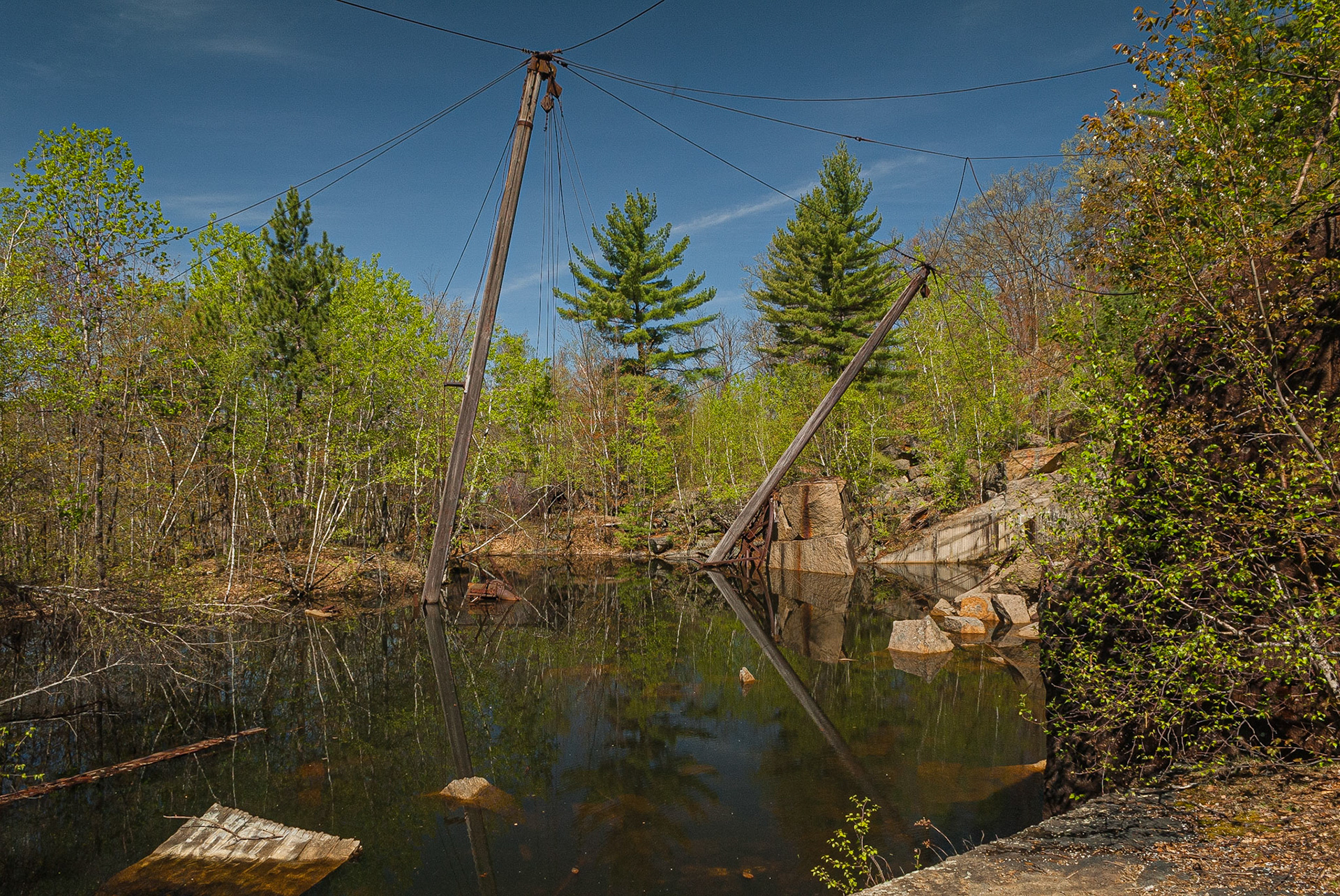 Old Derricks and Flooded Quarry