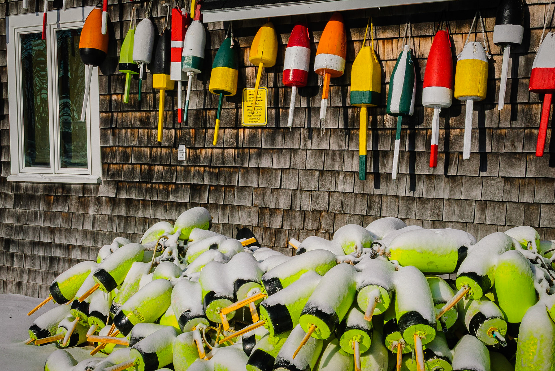 DTGD04705 Winter Lobster Buoys, Bass Harbor, ME