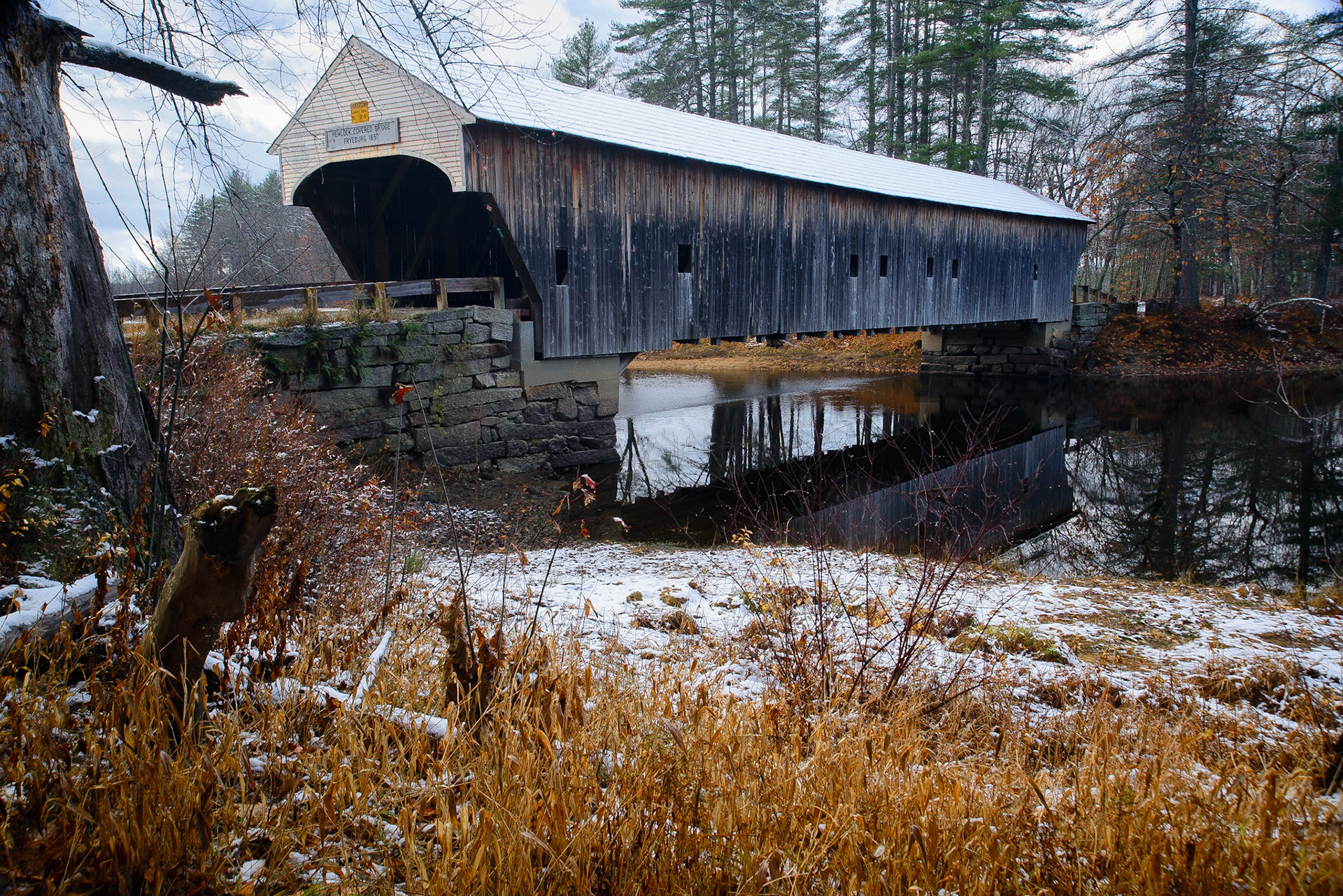 First Snow, Hemlock Covered Bridge, ME